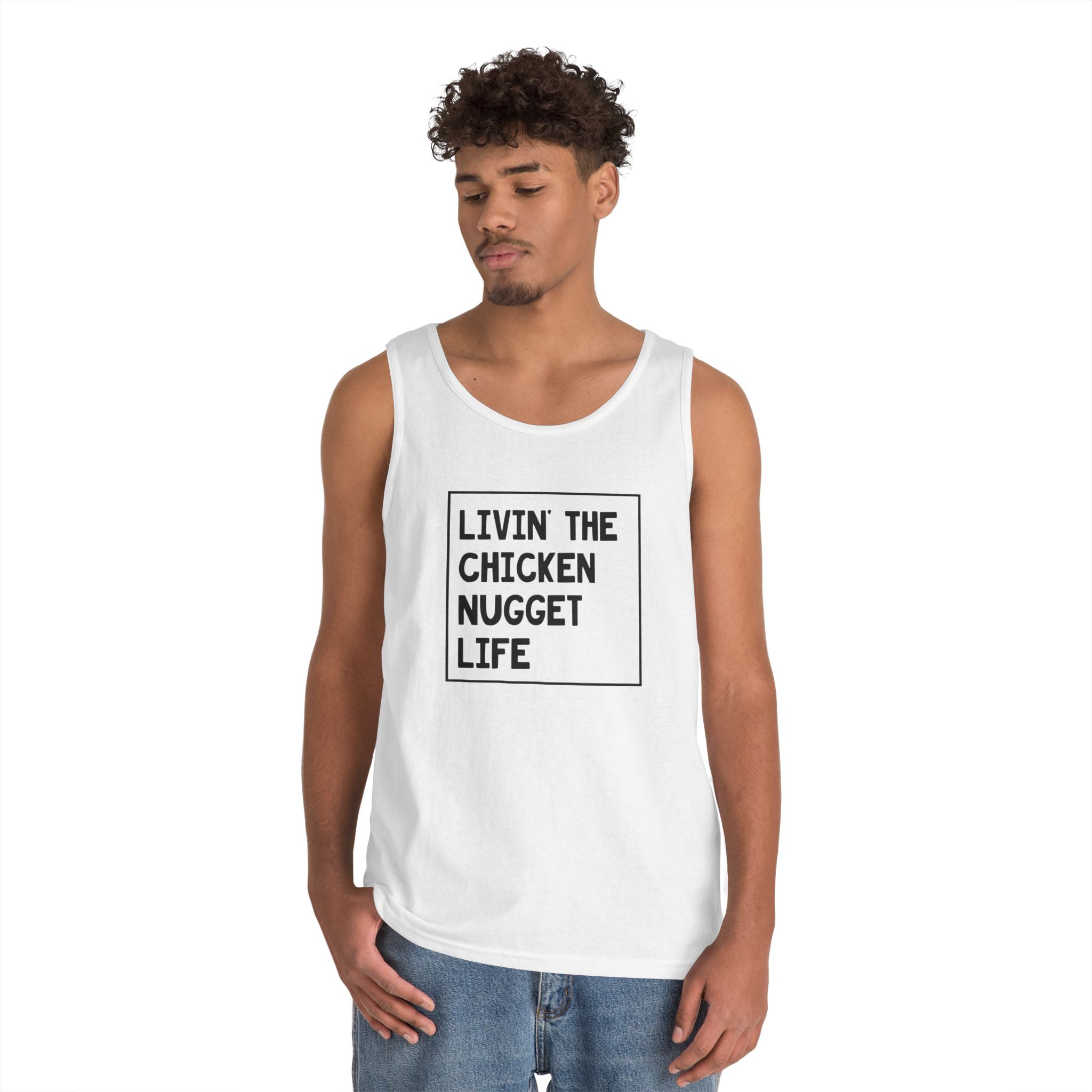 Men's Graphic Tank - Livin' The Chicken Nugget Life | Tank Top by atgodanddesigns