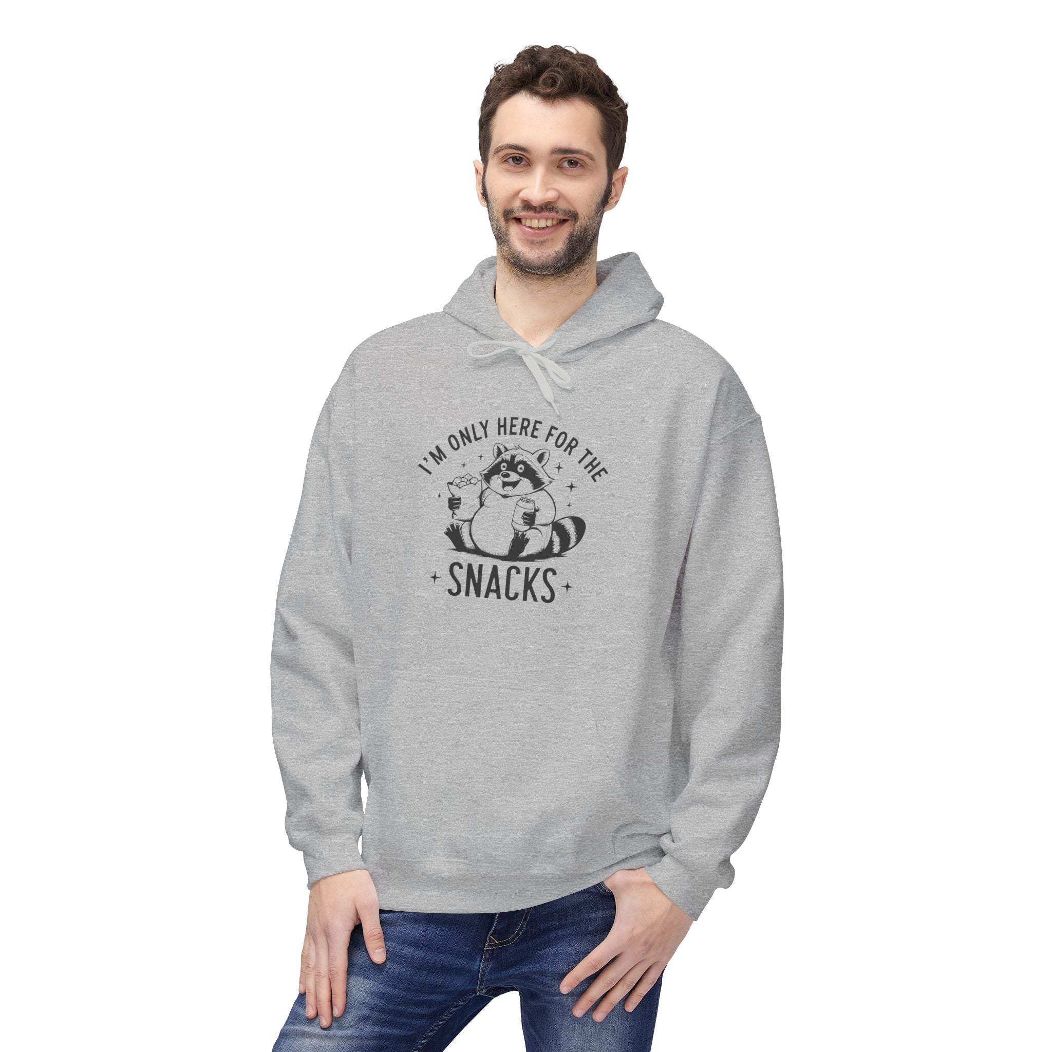 Men's Graphics Fleece Hoodie - I'm Only Here For The Snacks | Hoodie by atgodanddesigns