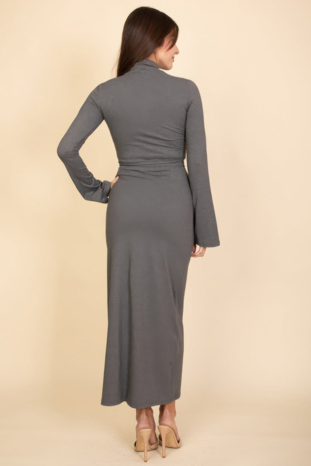 Mock Neck Bell Sleeve Crop Top & Maxi Skirt Set | by atgodanddesigns