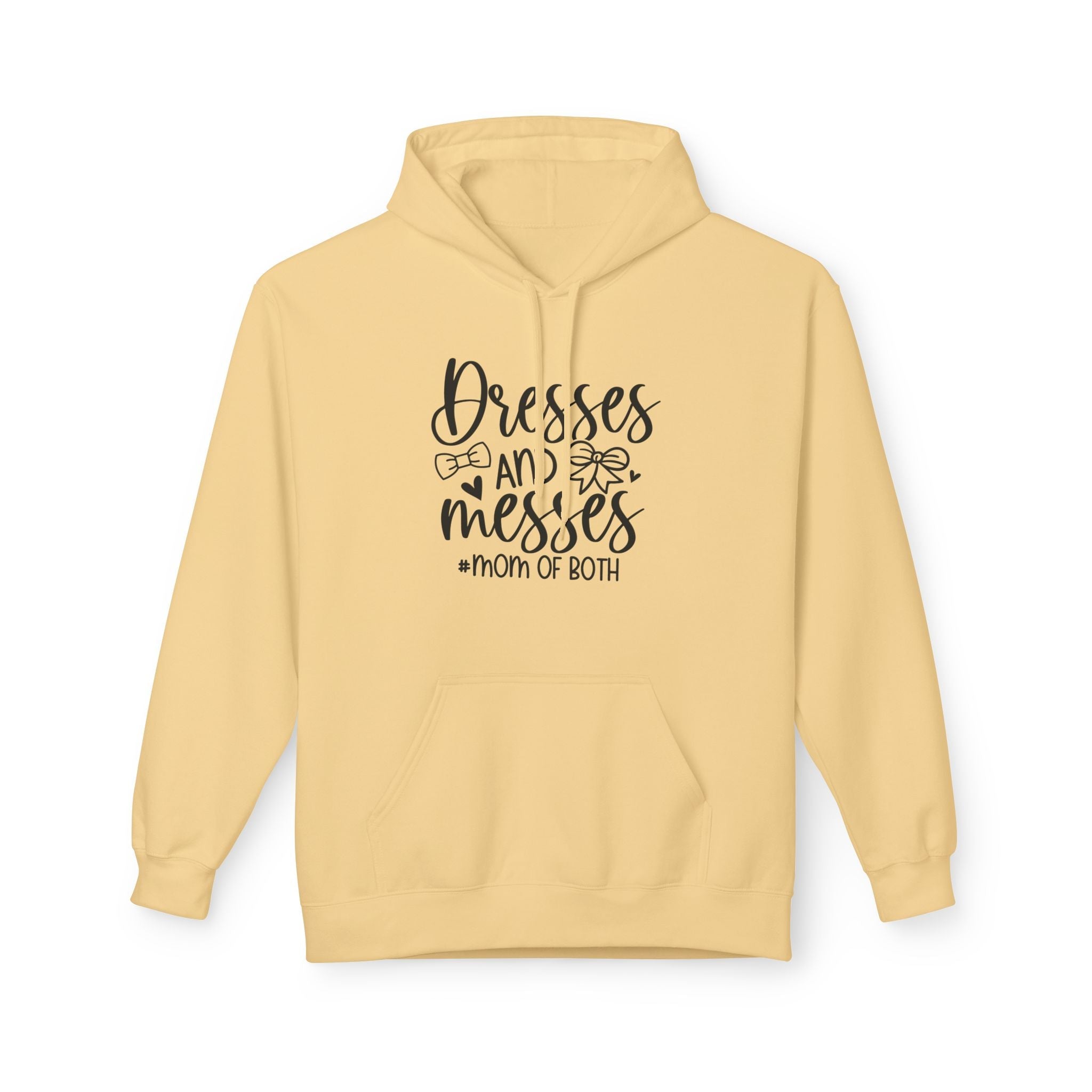 Mom Fleece Hoodie - Dresses & Messes Mom Of Both | Hoodie by atgodanddesigns