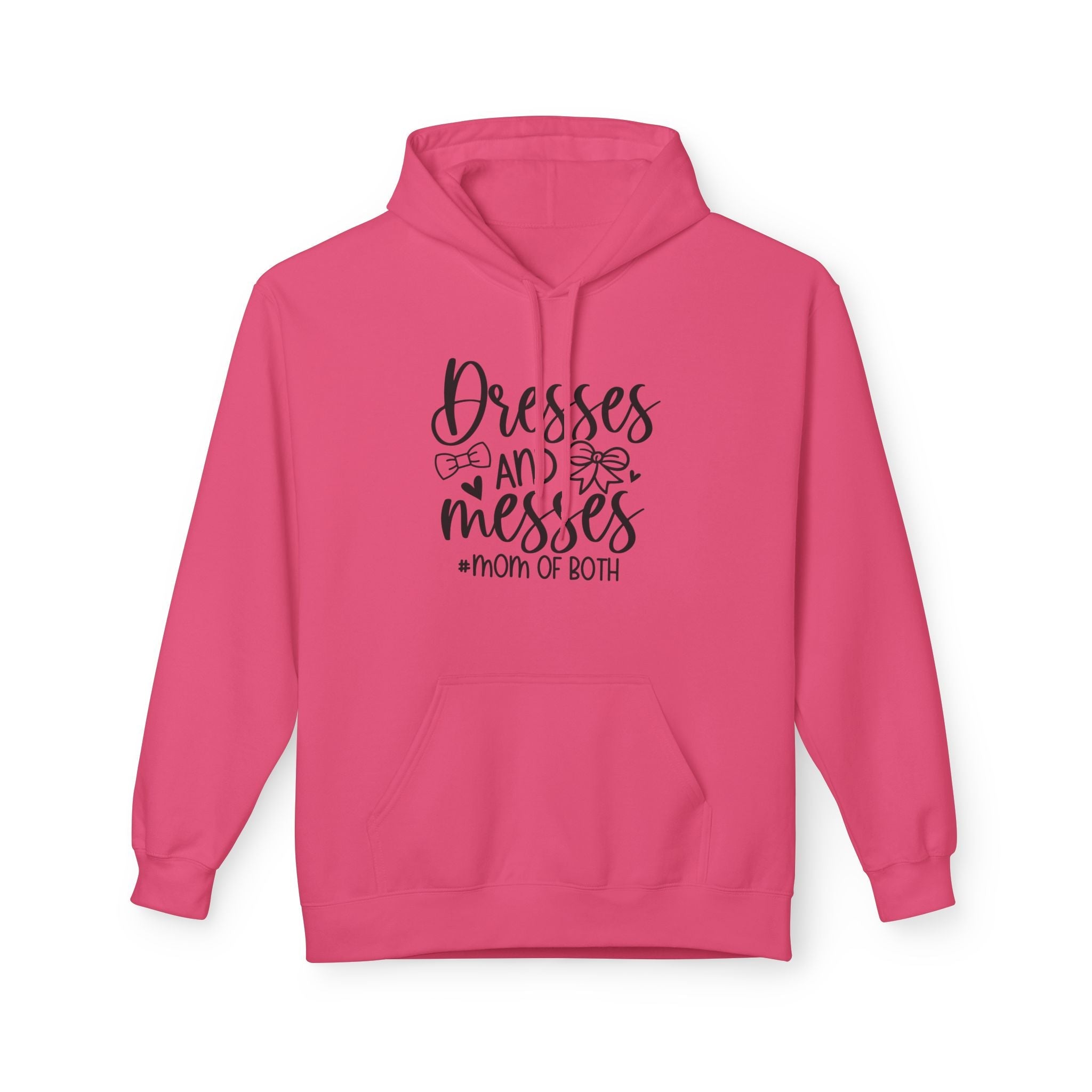 Mom Fleece Hoodie - Dresses & Messes Mom Of Both | Hoodie by atgodanddesigns