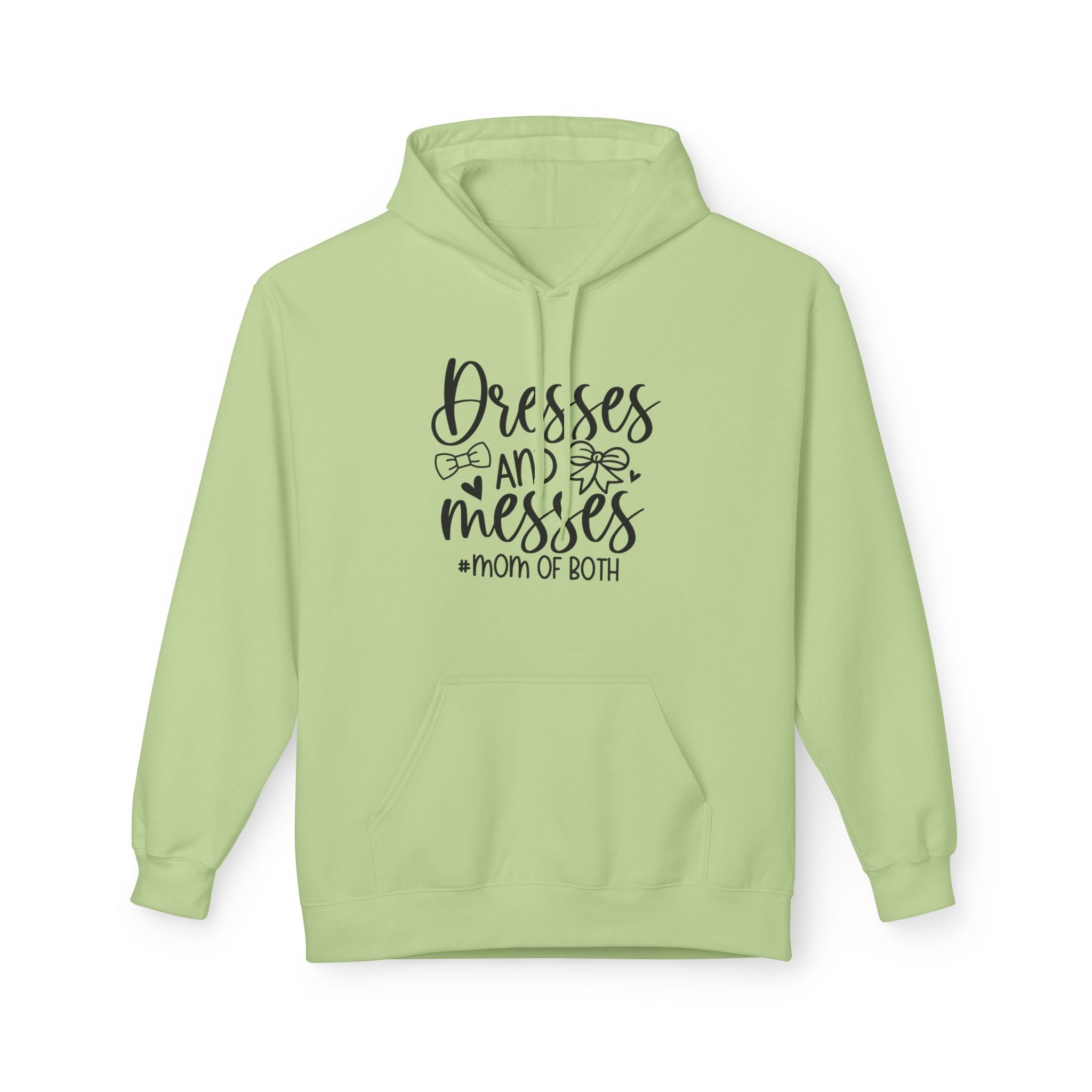 Mom Fleece Hoodie - Dresses & Messes Mom Of Both | Hoodie by atgodanddesigns