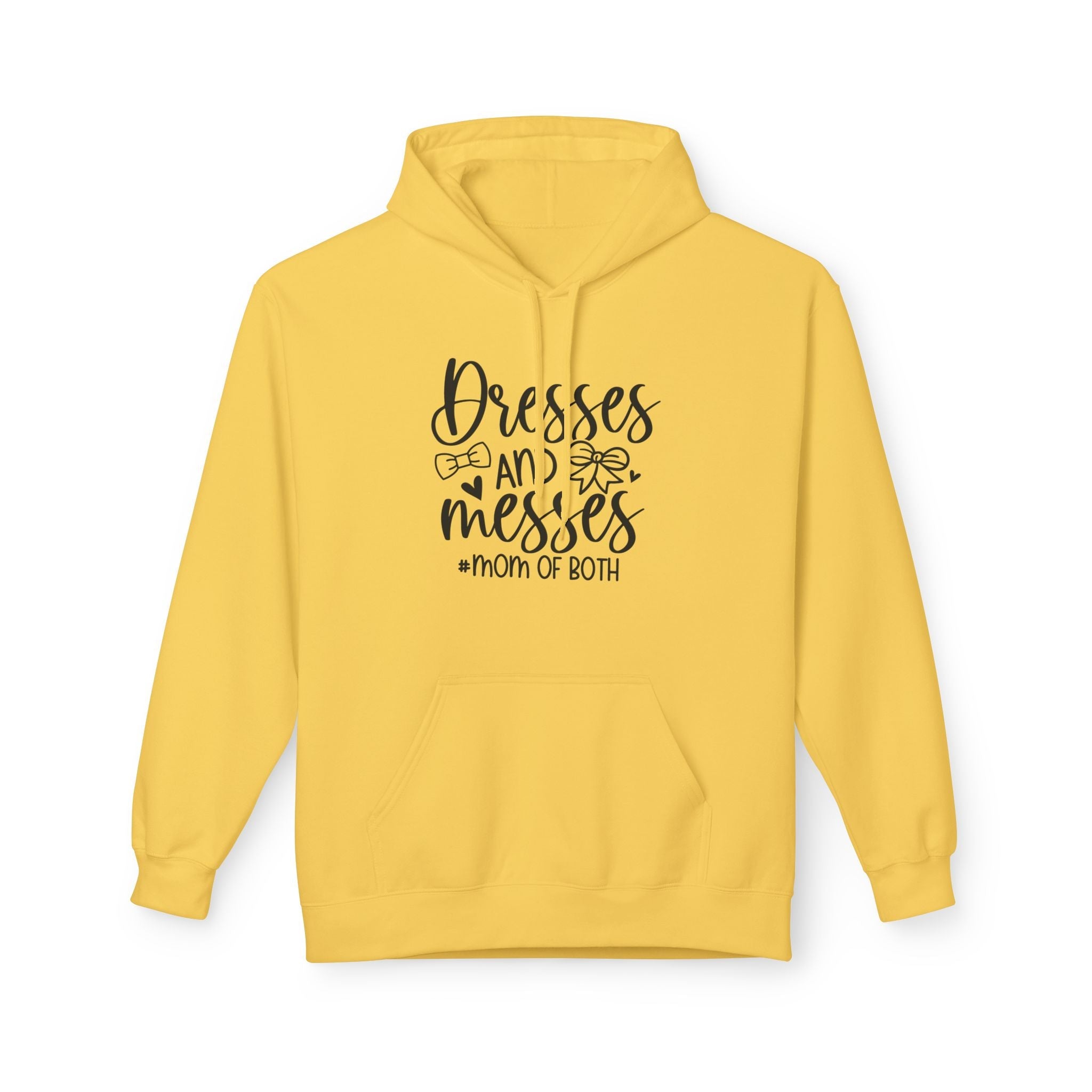 Mom Fleece Hoodie - Dresses & Messes Mom Of Both | Hoodie by atgodanddesigns