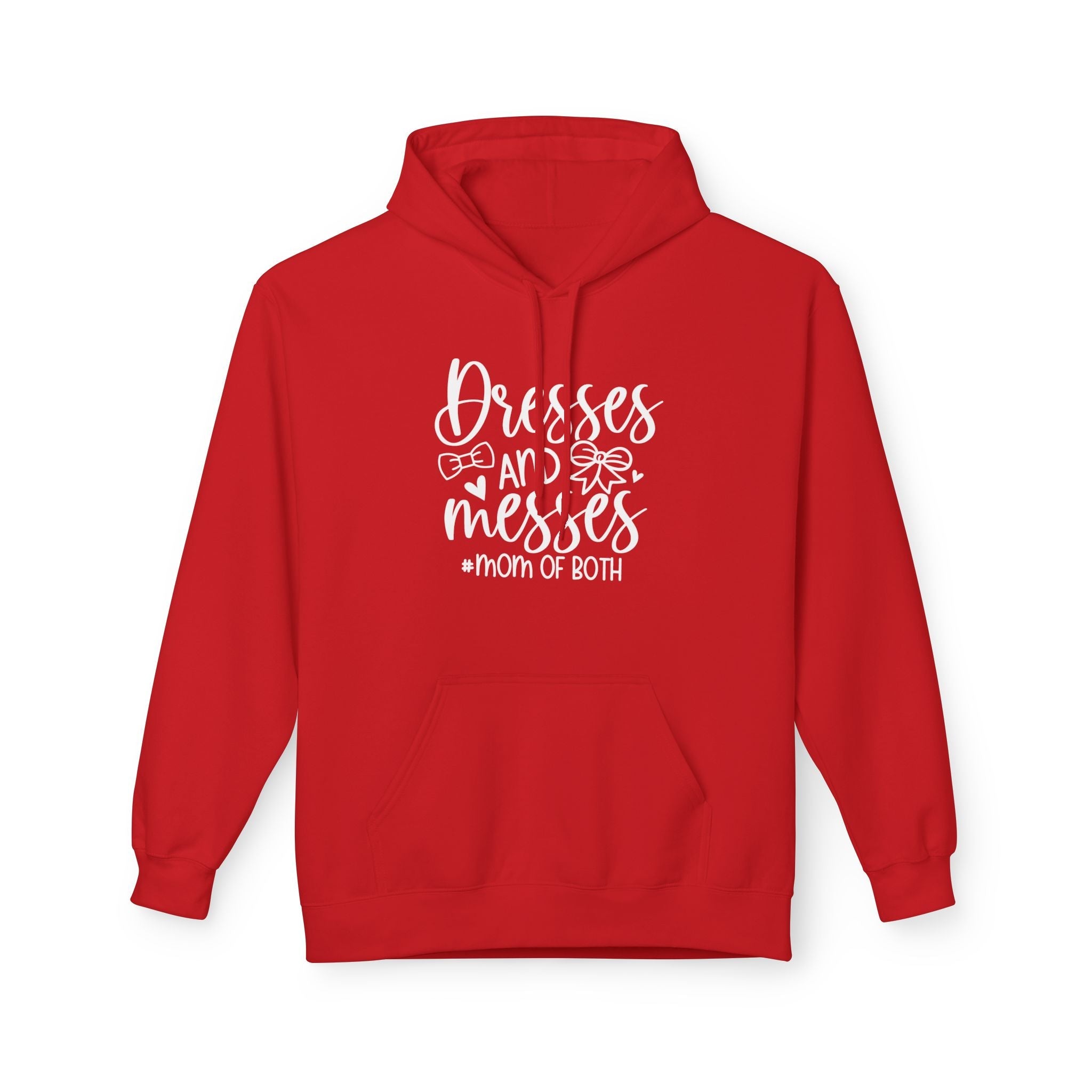Mom Fleece Hoodie - Dresses & Messes Mom Of Both | Hoodie by atgodanddesigns