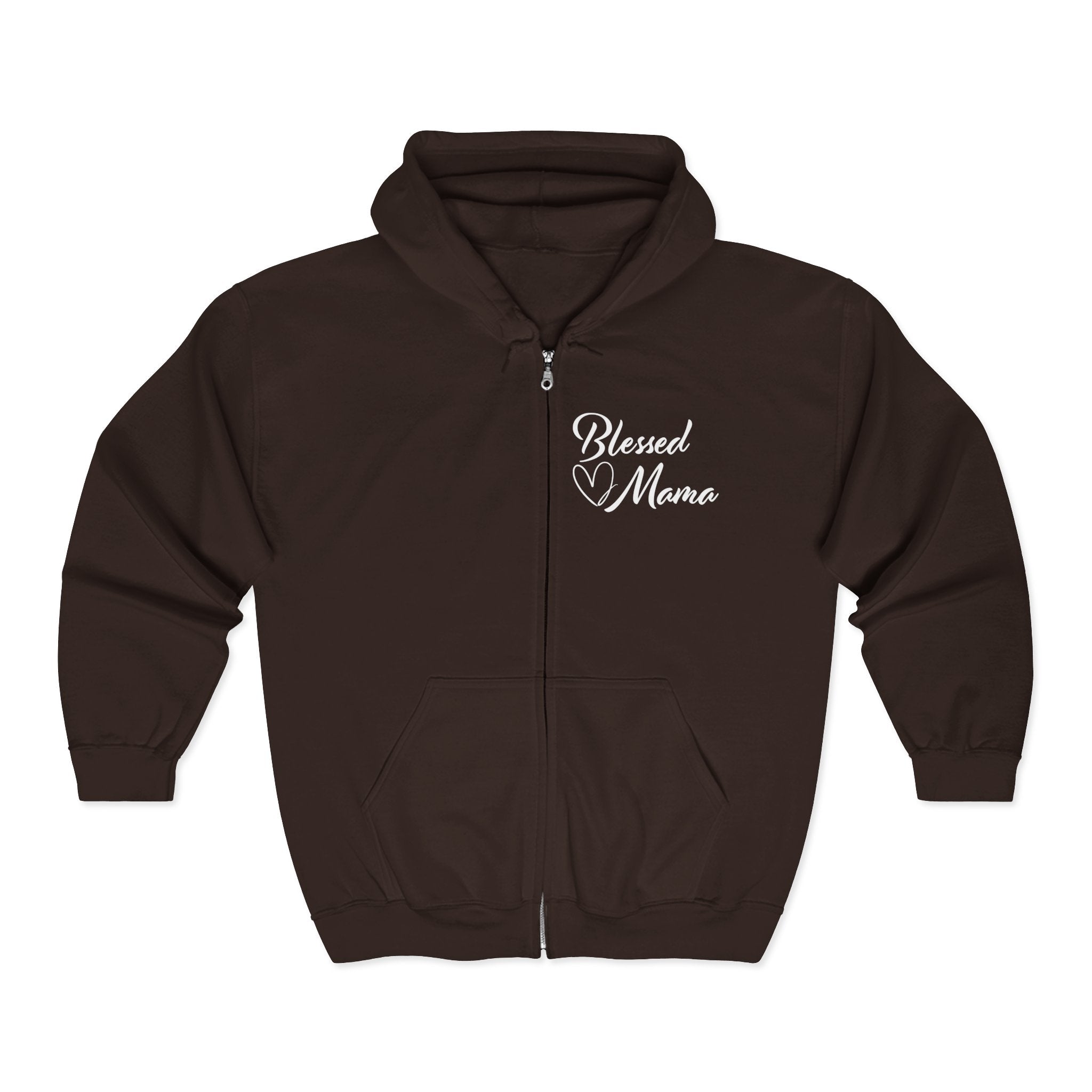 Mom Full Zip Hooded Sweatshirt - Blessed Mama | Hoodie by atgodanddesigns