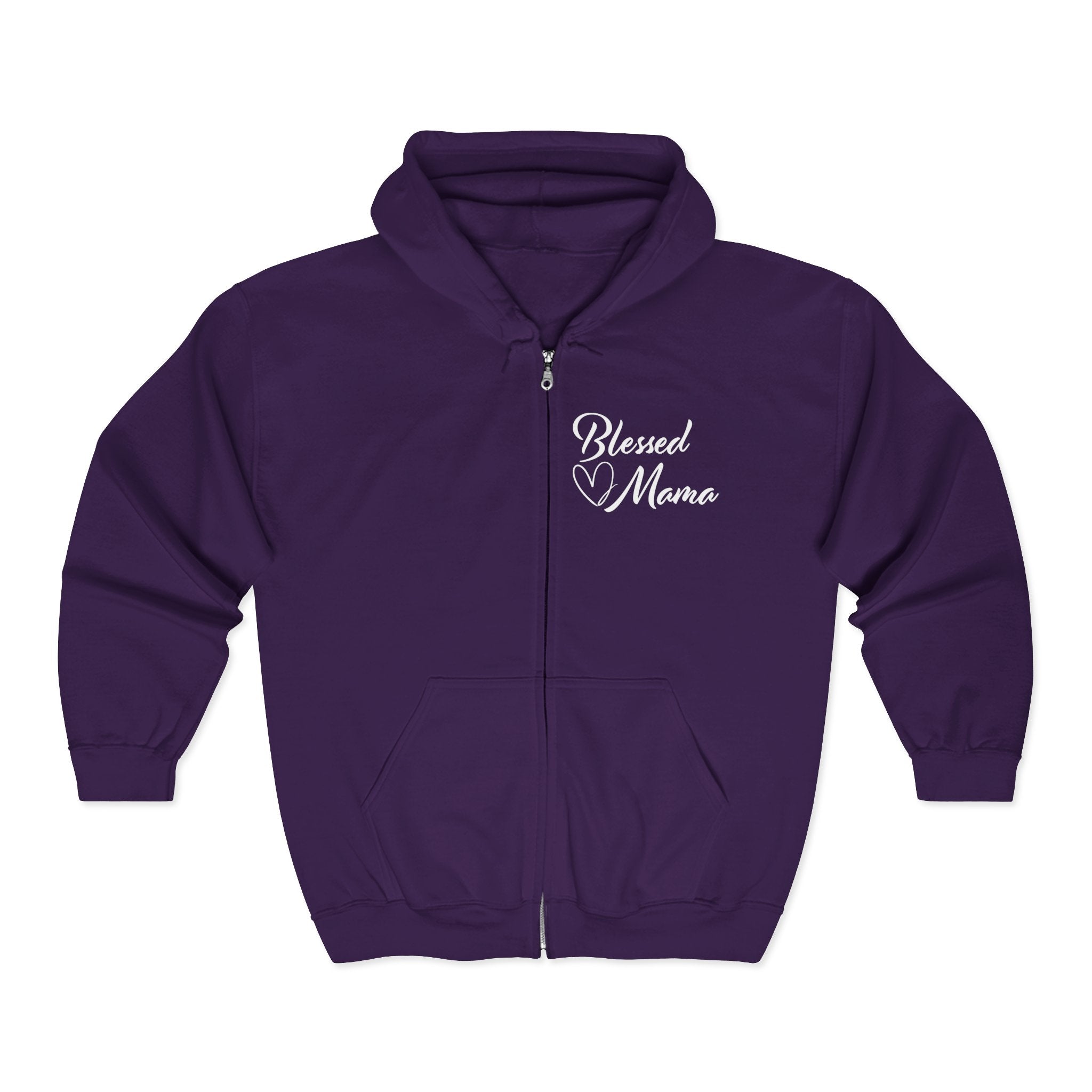 Mom Full Zip Hooded Sweatshirt - Blessed Mama | Hoodie by atgodanddesigns