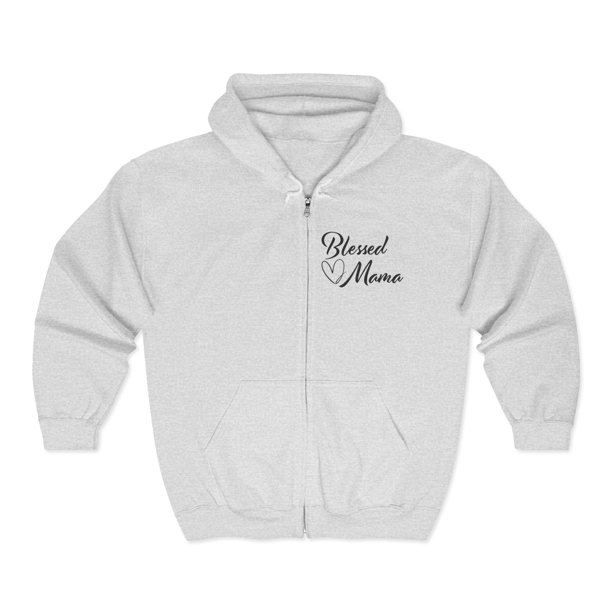 Mom Full Zip Hooded Sweatshirt - Blessed Mama | Hoodie by atgodanddesigns