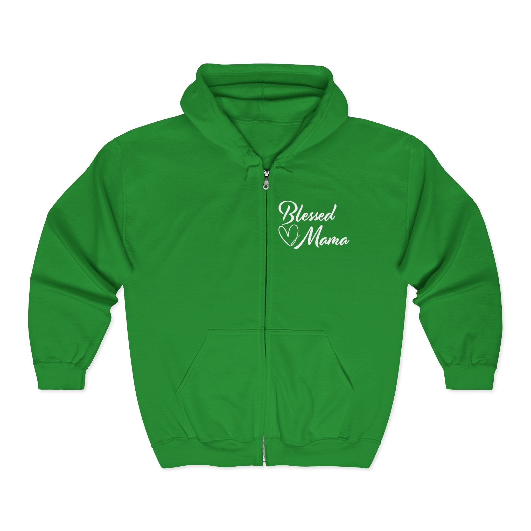 Mom Full Zip Hooded Sweatshirt - Blessed Mama | Hoodie by atgodanddesigns