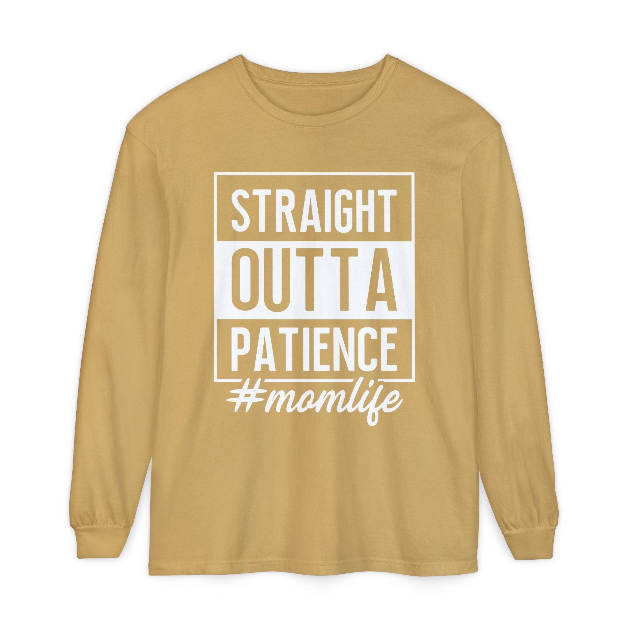 Mom Graphic Long Sleeve - Straight Outta Patience Momlife | Long - sleeve by atgodanddesigns