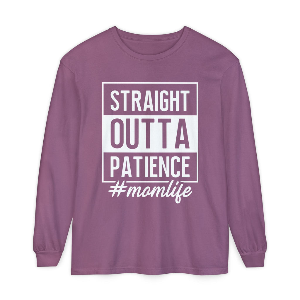 Mom Graphic Long Sleeve - Straight Outta Patience Momlife | Long - sleeve by atgodanddesigns