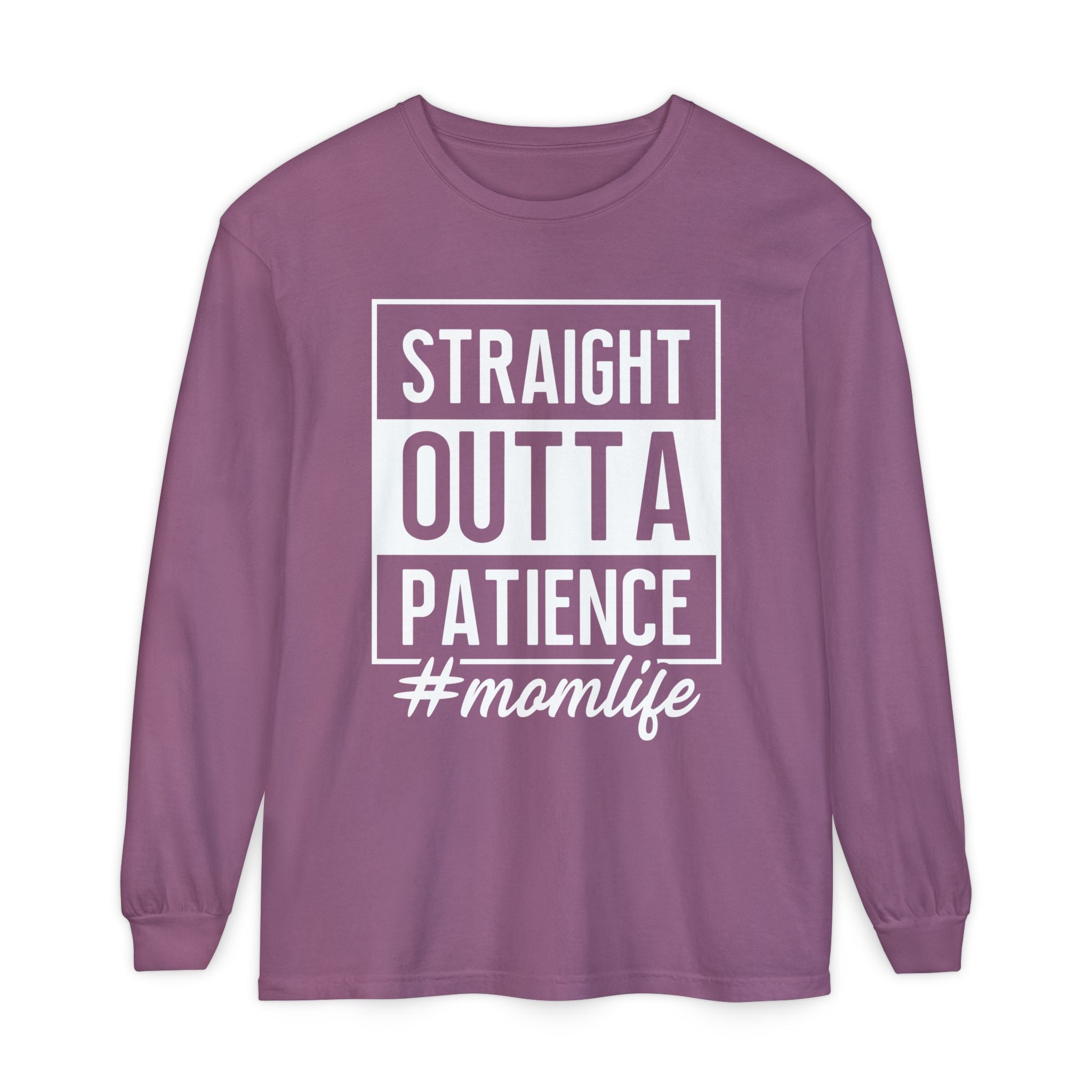 Mom Graphic Long Sleeve - Straight Outta Patience Momlife | Long - sleeve by atgodanddesigns
