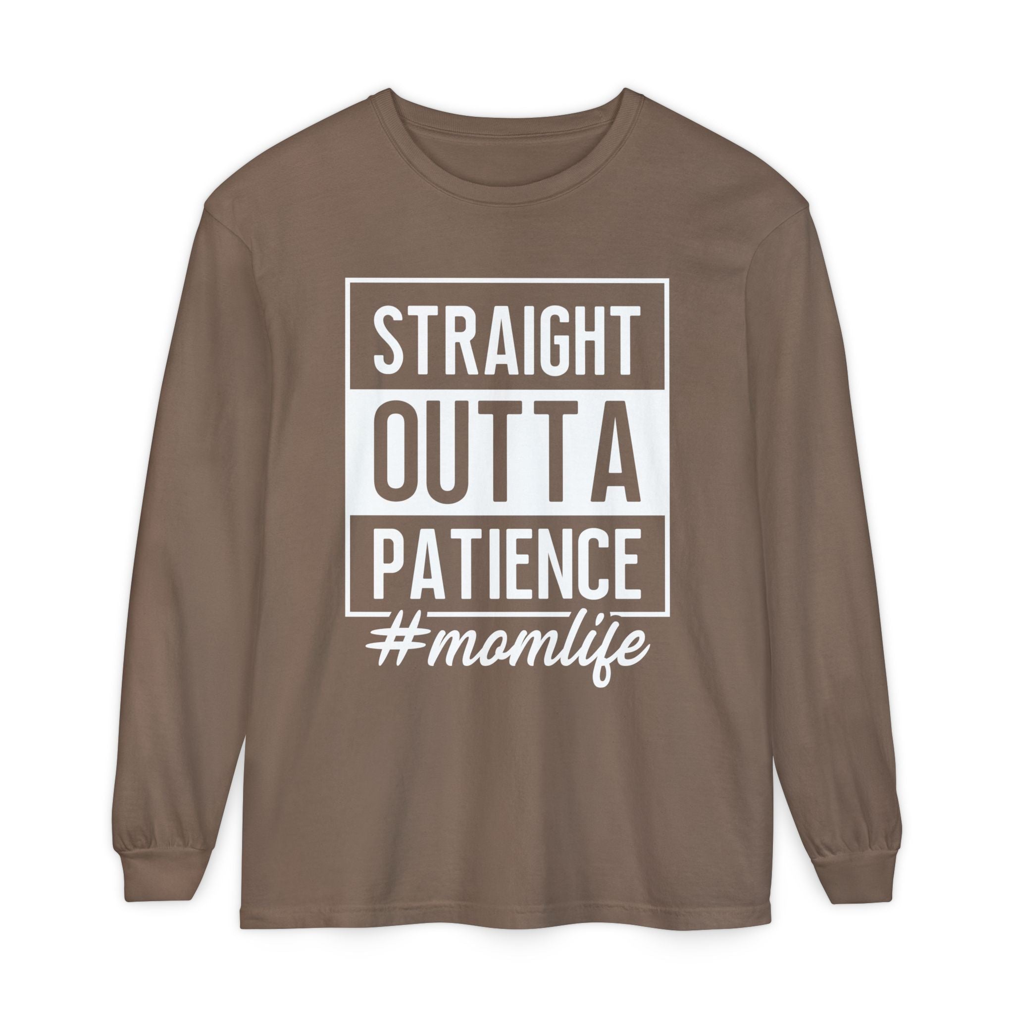 Mom Graphic Long Sleeve - Straight Outta Patience Momlife | Long - sleeve by atgodanddesigns