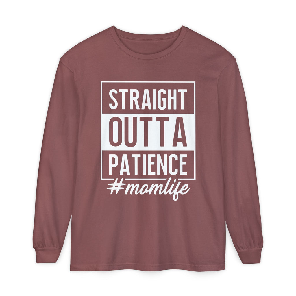 Mom Graphic Long Sleeve - Straight Outta Patience Momlife | Long - sleeve by atgodanddesigns