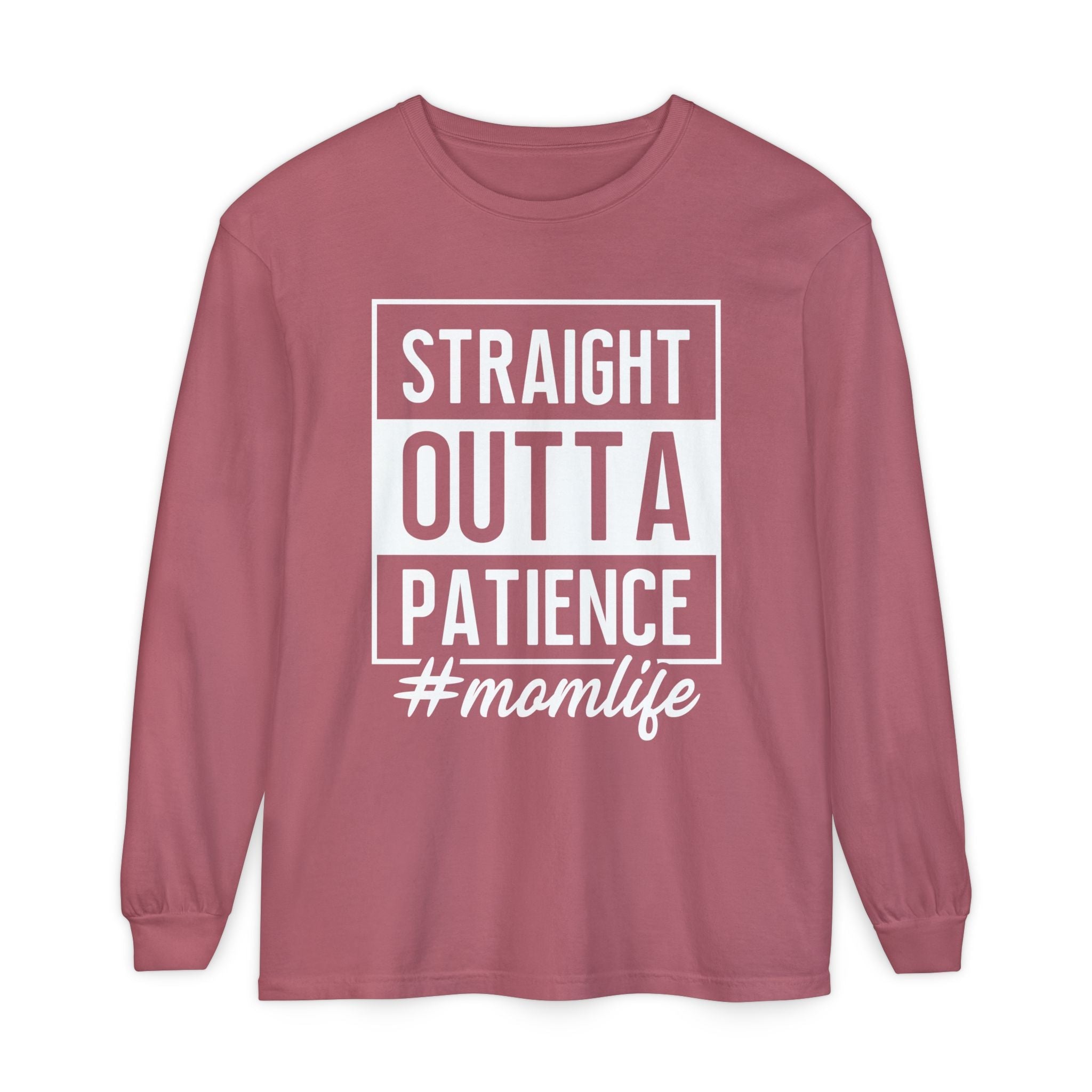 Mom Graphic Long Sleeve - Straight Outta Patience Momlife | Long - sleeve by atgodanddesigns