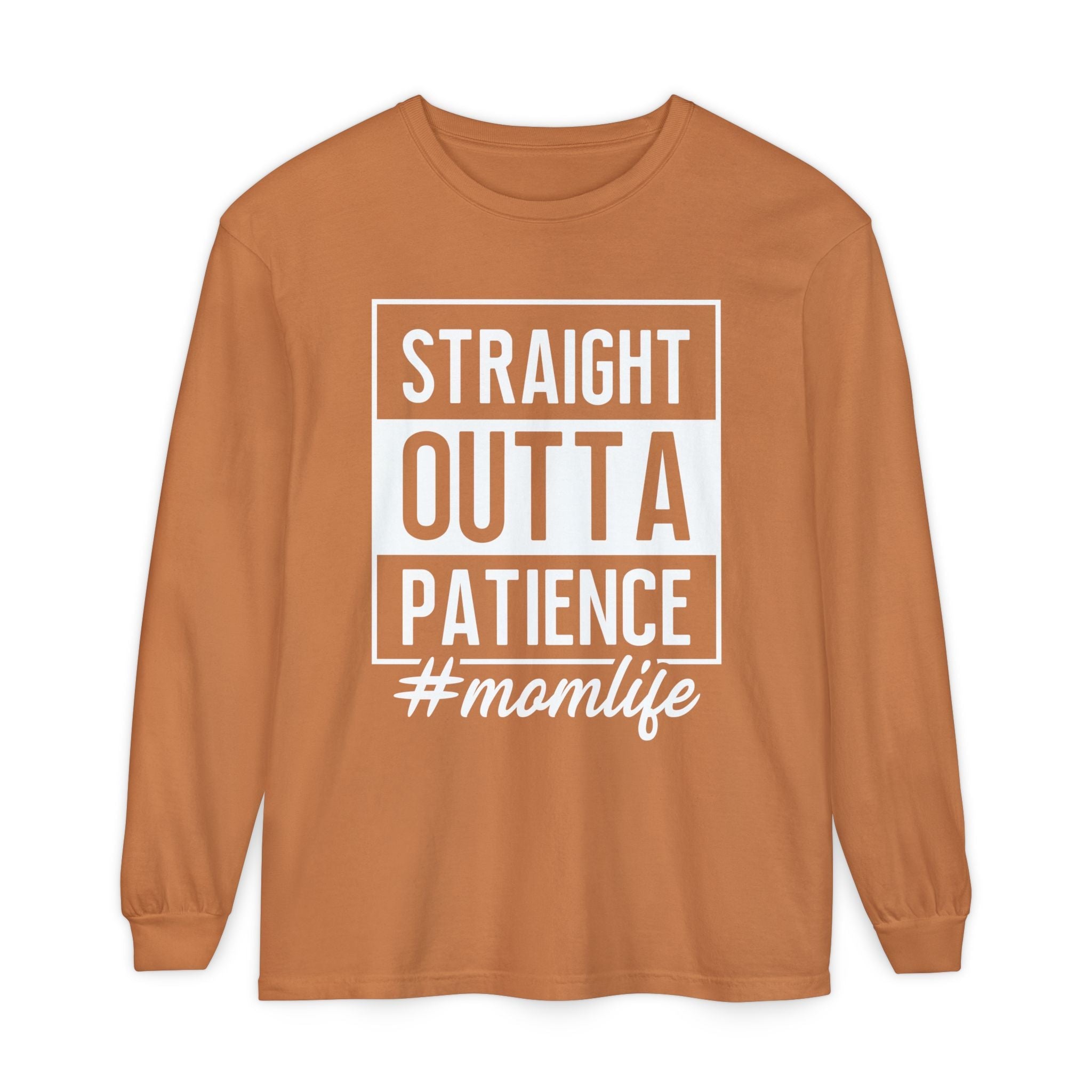 Mom Graphic Long Sleeve - Straight Outta Patience Momlife | Long - sleeve by atgodanddesigns