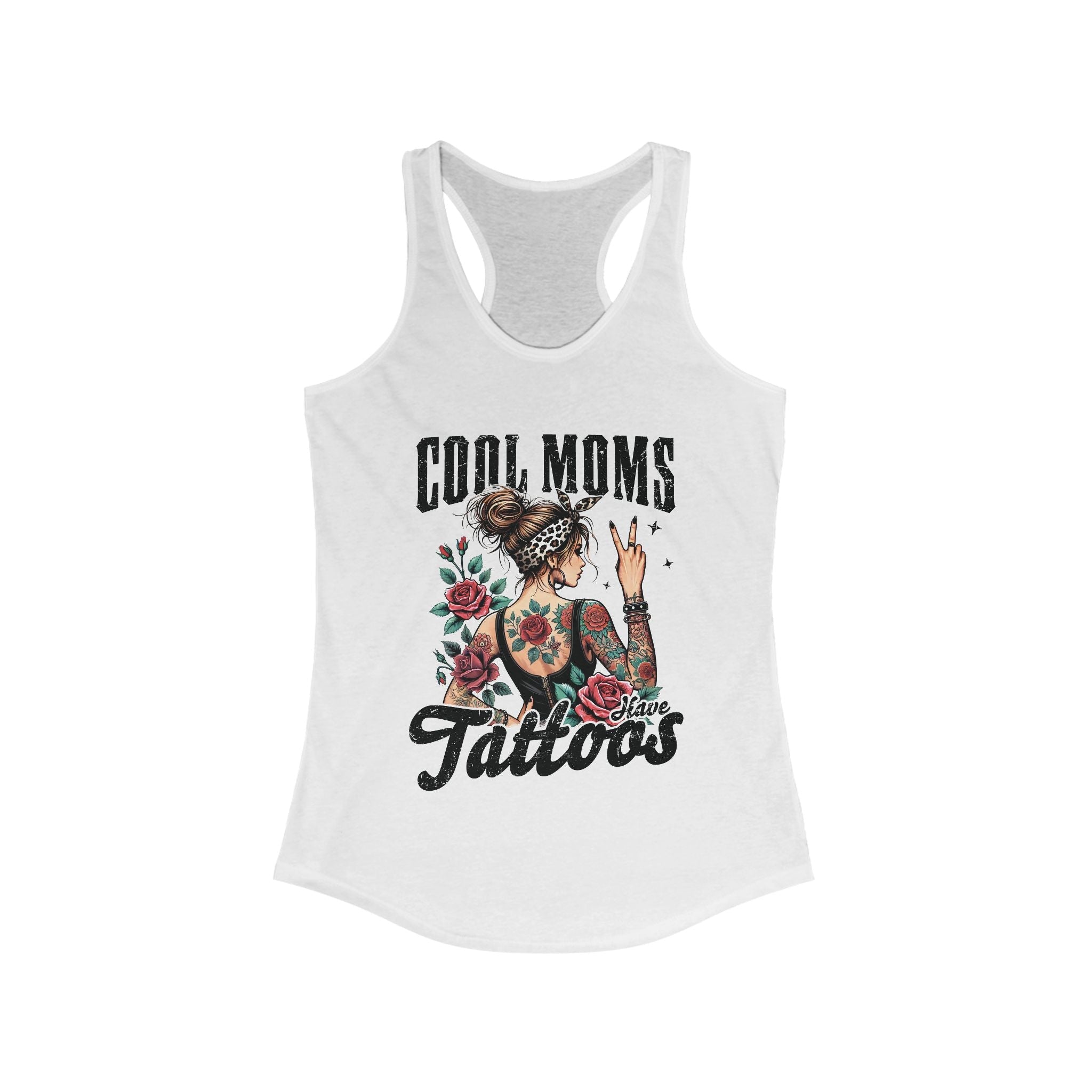 Mom Graphic Racerback Tank - Cool Moms Have Tattoos | Tank Top by atgodanddesigns