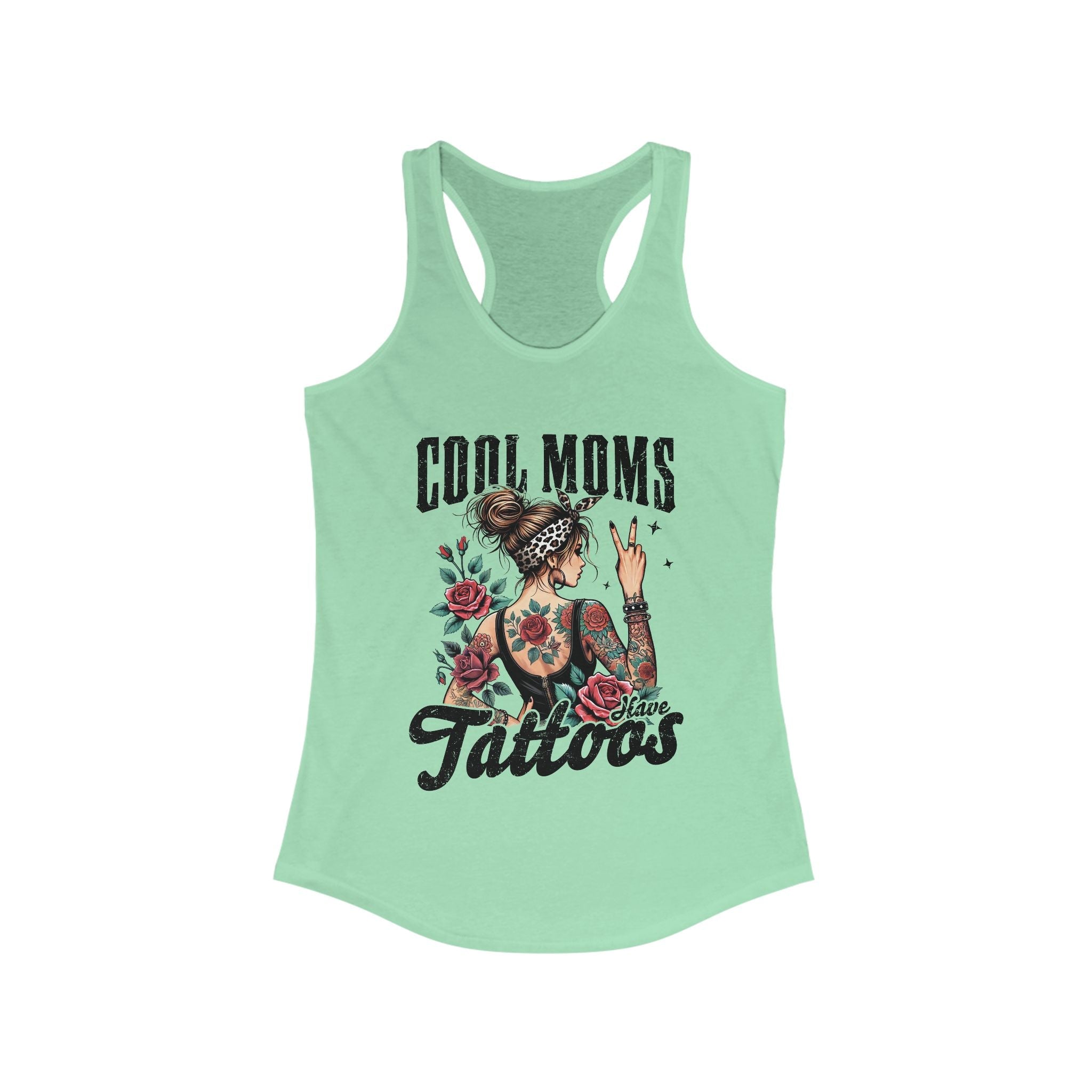 Mom Graphic Racerback Tank - Cool Moms Have Tattoos | Tank Top by atgodanddesigns