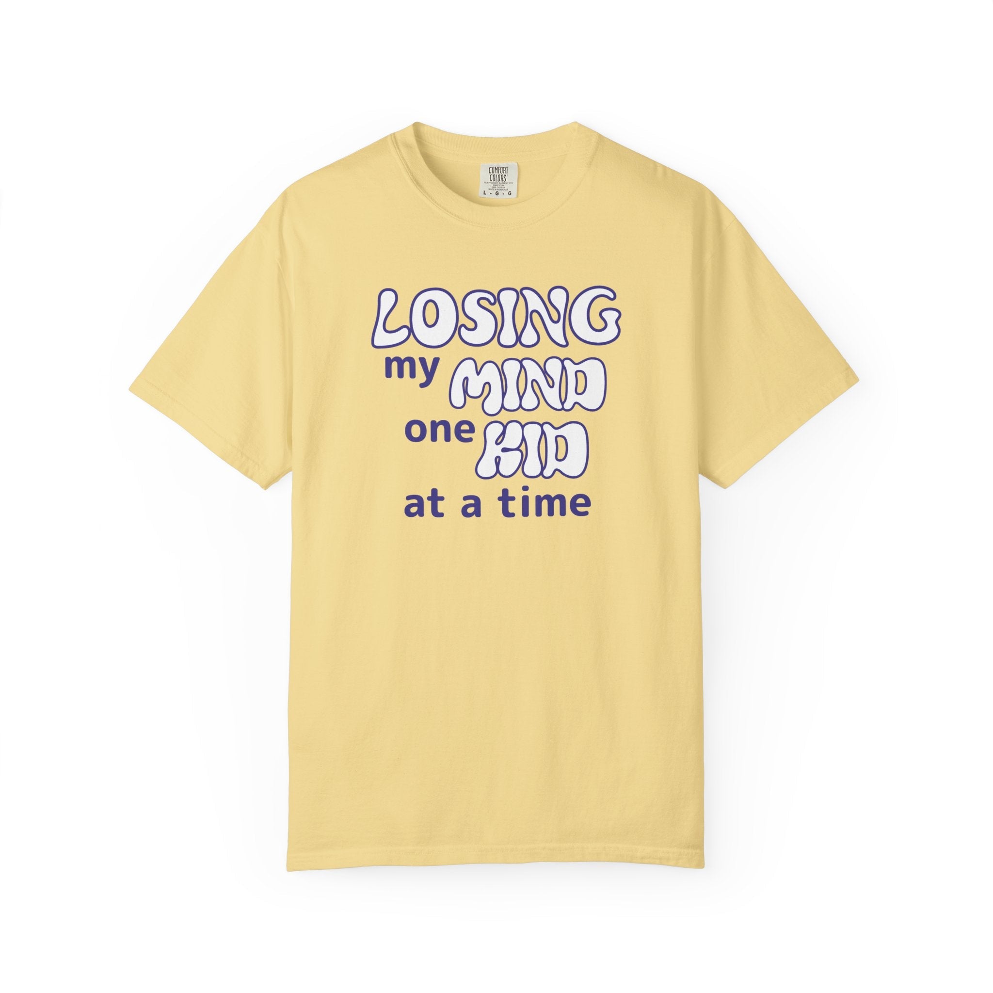 Mom Graphic T-Shirt - Losing My Mind One Kid At A Time | T-Shirt by atgodanddesigns