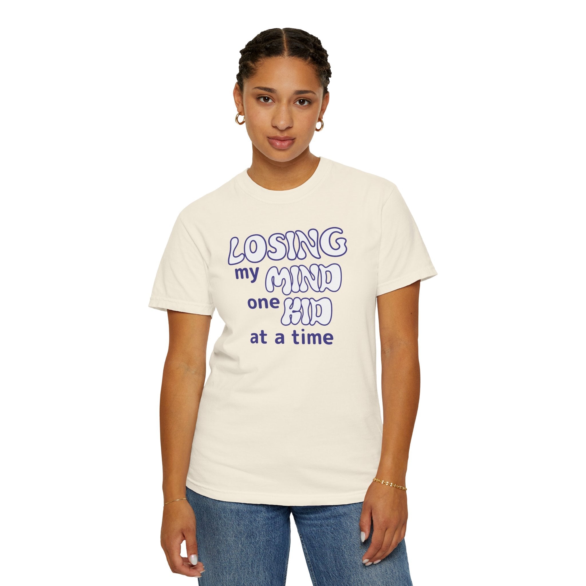 Mom Graphic T-Shirt - Losing My Mind One Kid At A Time | T-Shirt by atgodanddesigns