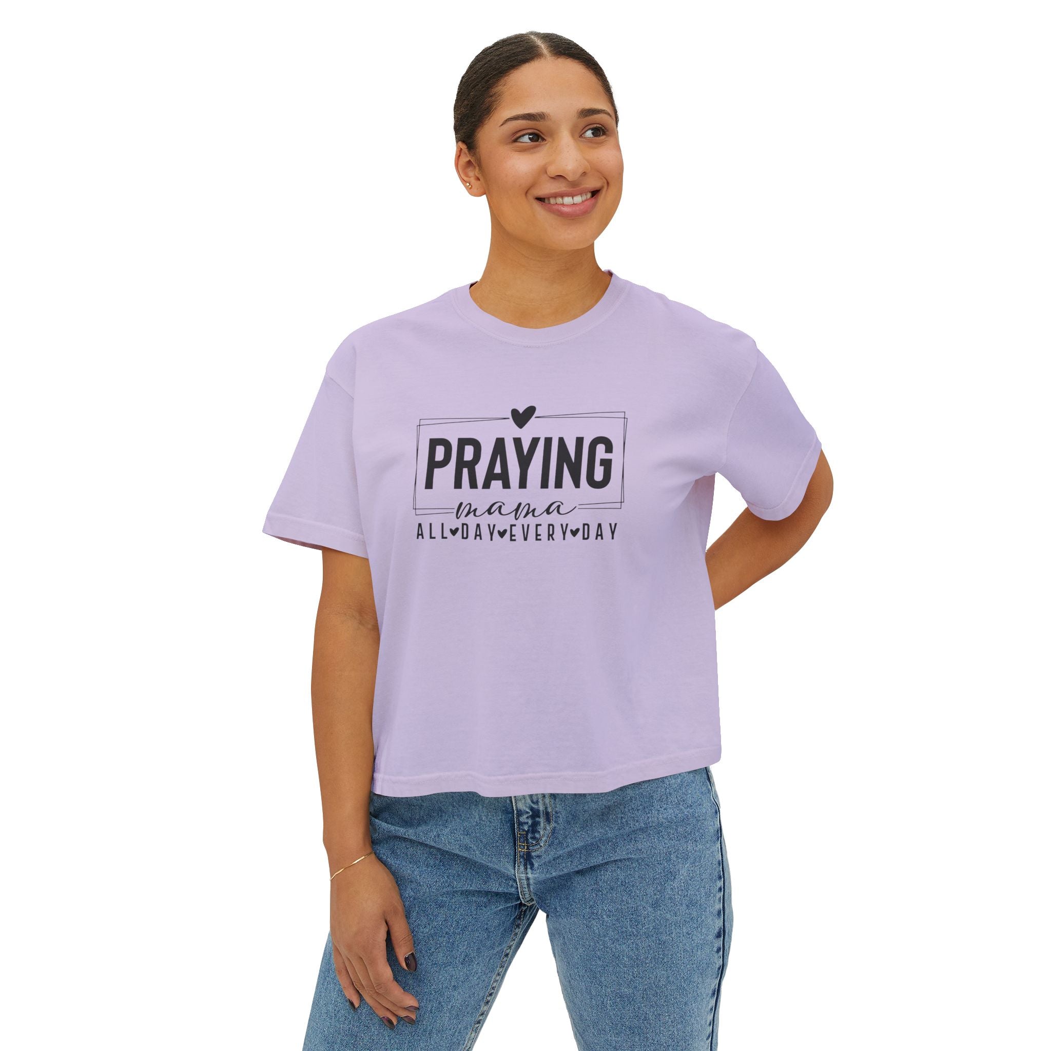 Mom Graphic T-Shirt - Praying Mama All Day Every Day | T-Shirt by atgodanddesigns