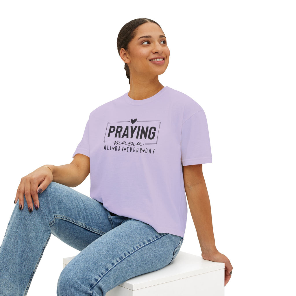 Mom Graphic T-Shirt - Praying Mama All Day Every Day | T-Shirt by atgodanddesigns