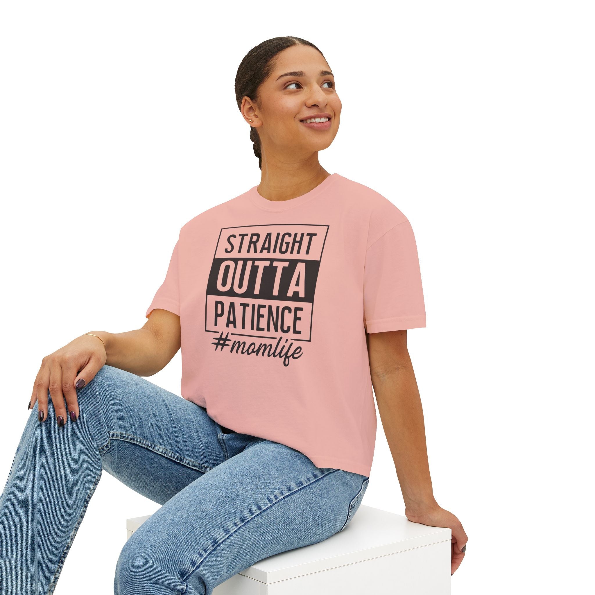 Mom Graphic T-Shirt - Straight Outta Patience Momlife | T-Shirt by atgodanddesigns