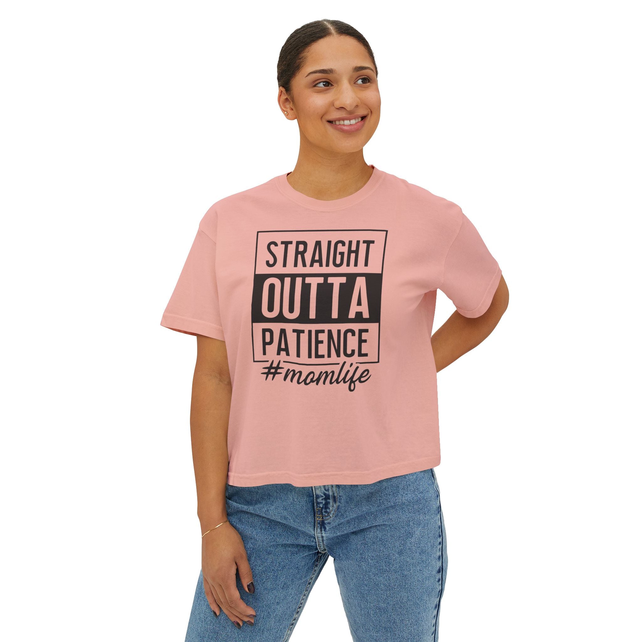 Mom Graphic T-Shirt - Straight Outta Patience Momlife | T-Shirt by atgodanddesigns