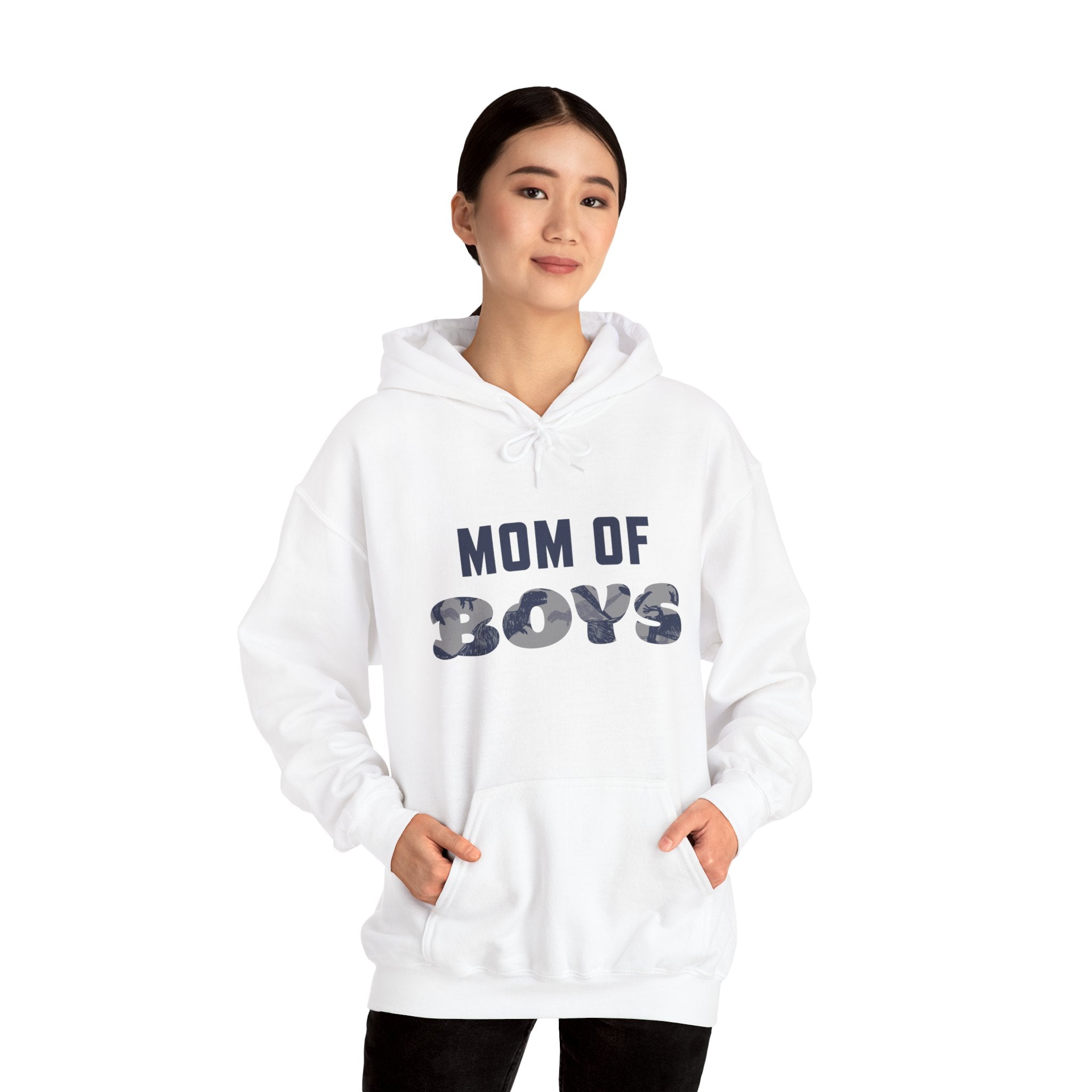 Mom Hooded Sweatshirt - Mom Of Boys | Hoodie by atgodanddesigns