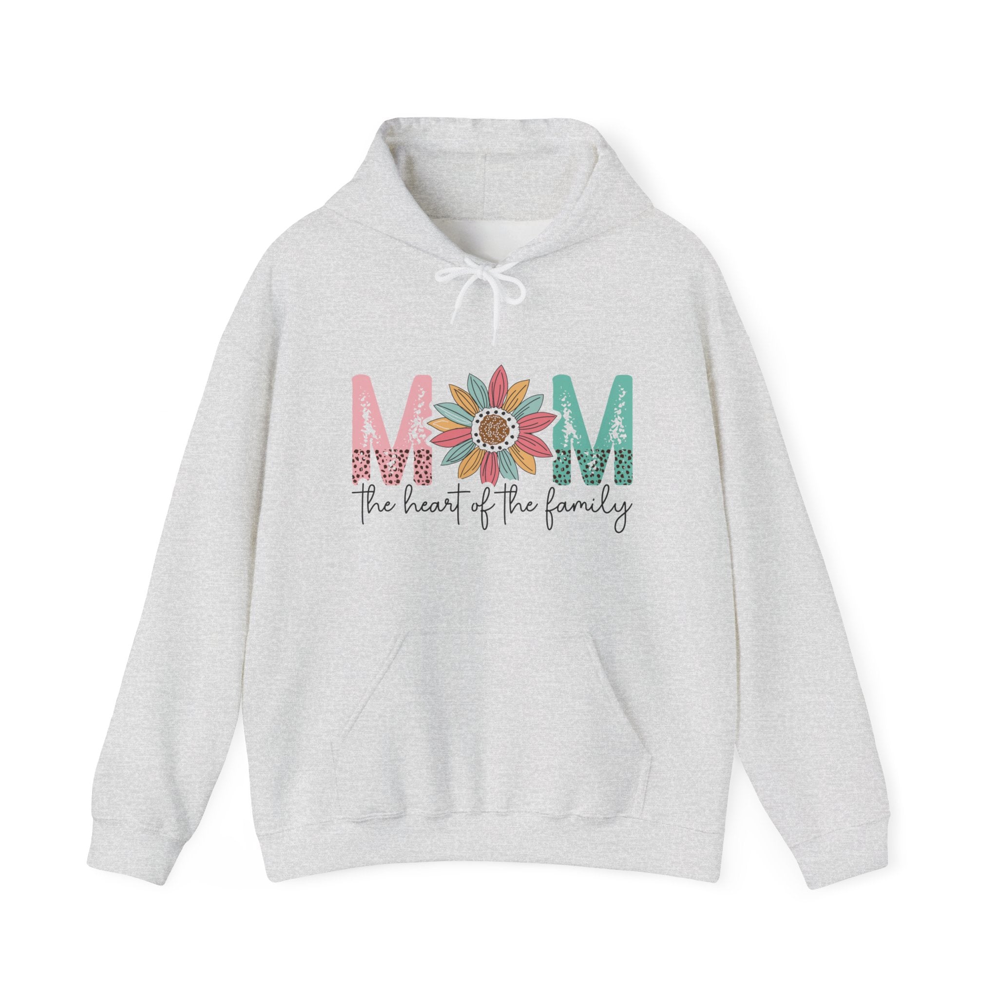 Mom Hooded Sweatshirt - Mom The Heart Of The Family | Hoodie by atgodanddesigns