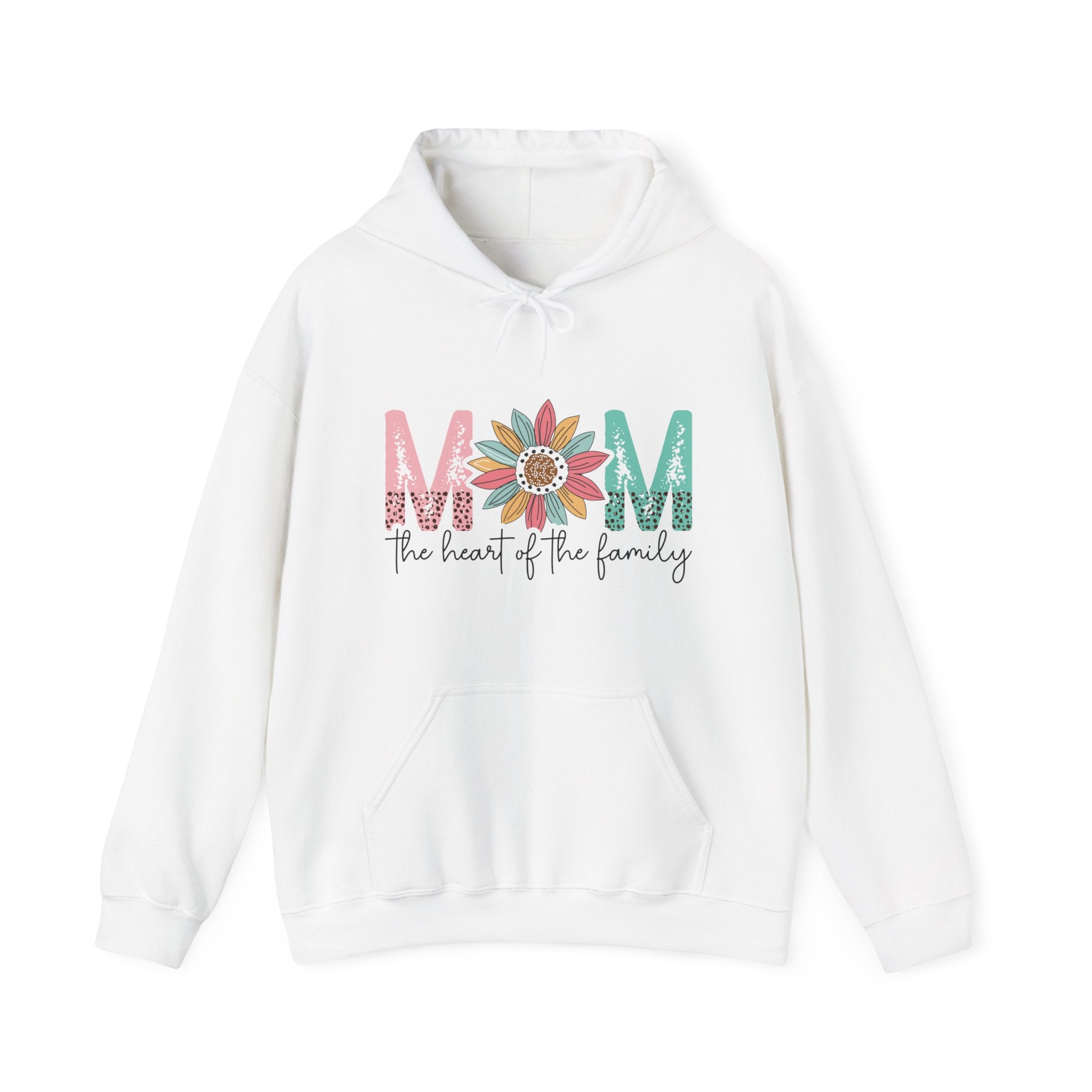 Mom Hooded Sweatshirt - Mom The Heart Of The Family | Hoodie by atgodanddesigns