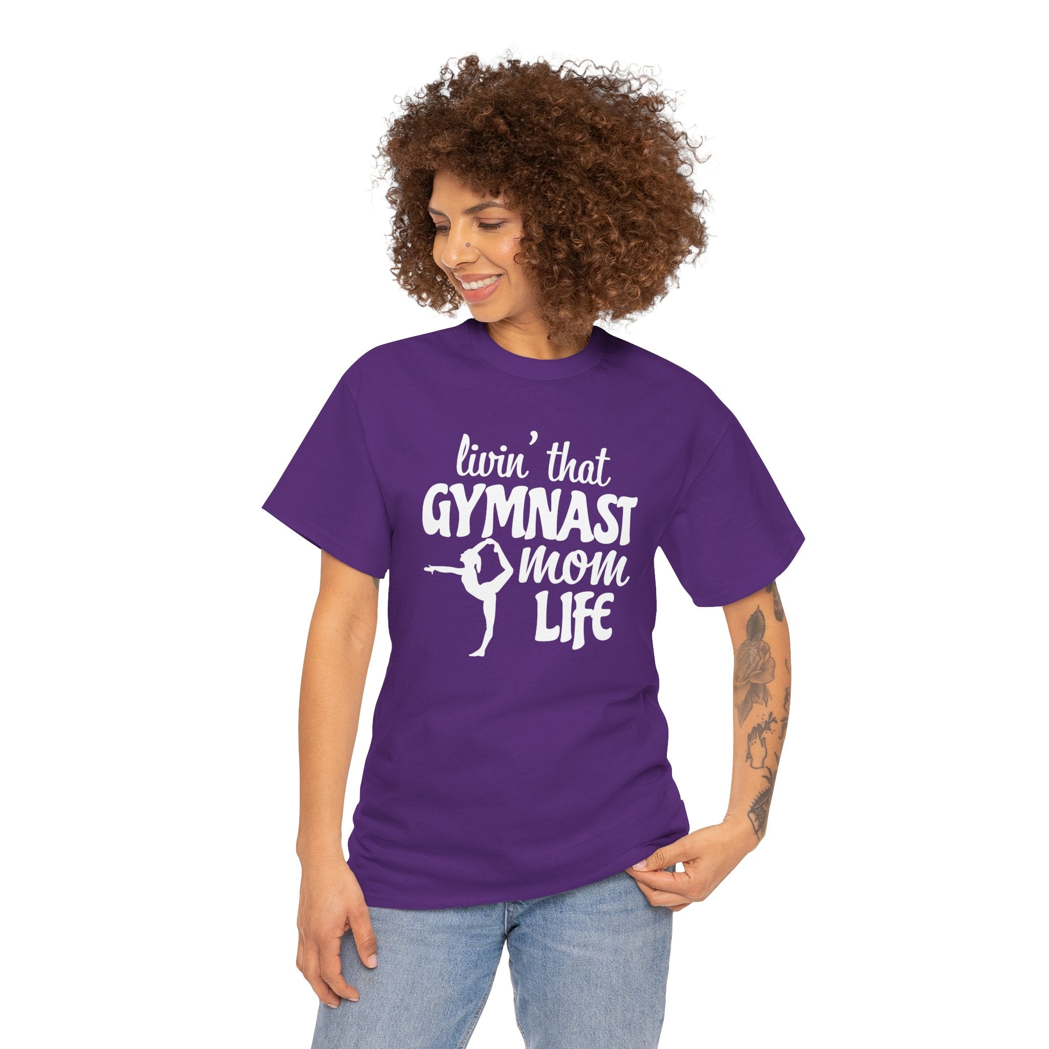 Mom T-Shirt - Livin' That Gymnast Mom Life | T-Shirt by atgodanddesigns