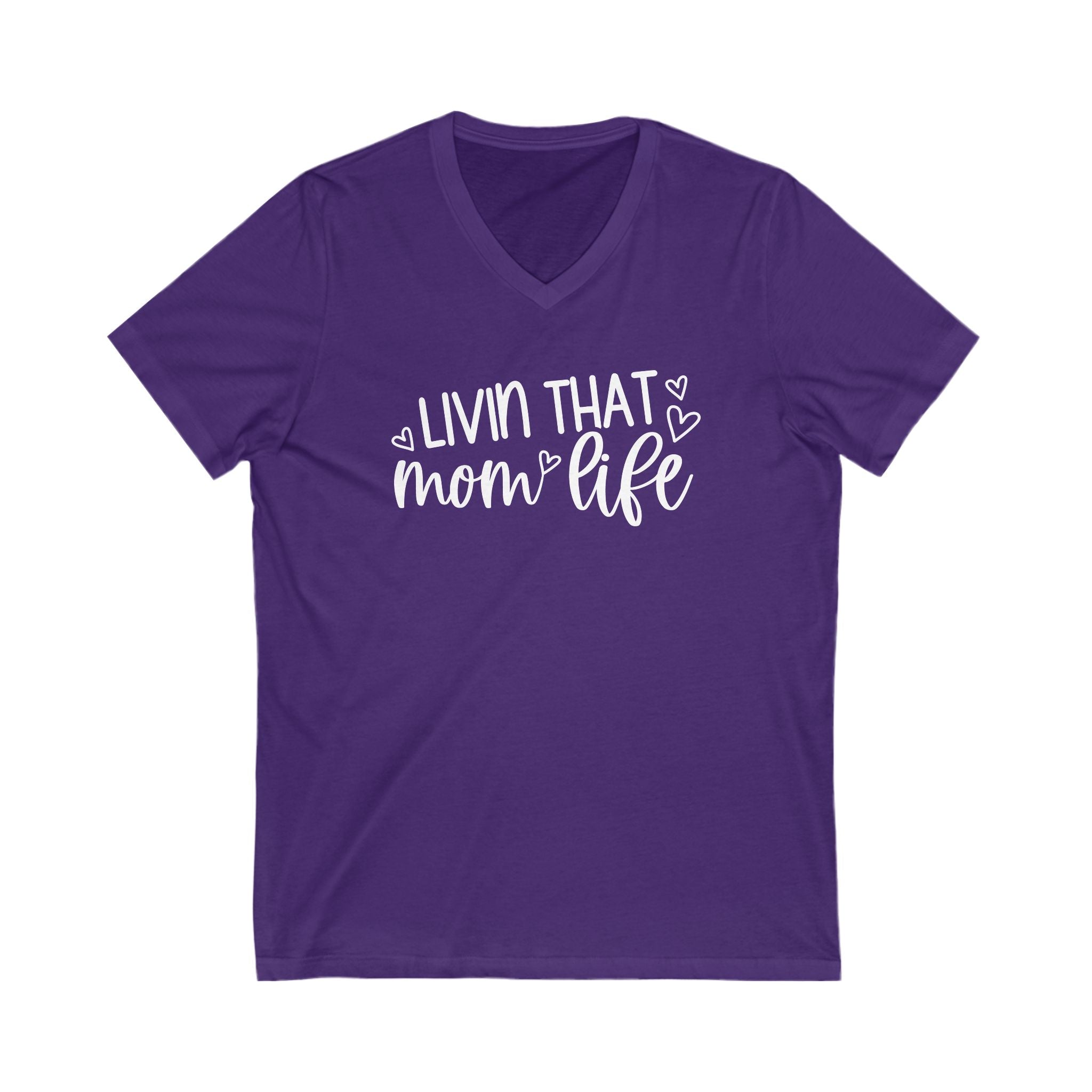 Mom T-Shirt - Livin That Mom Life | V - neck by atgodanddesigns