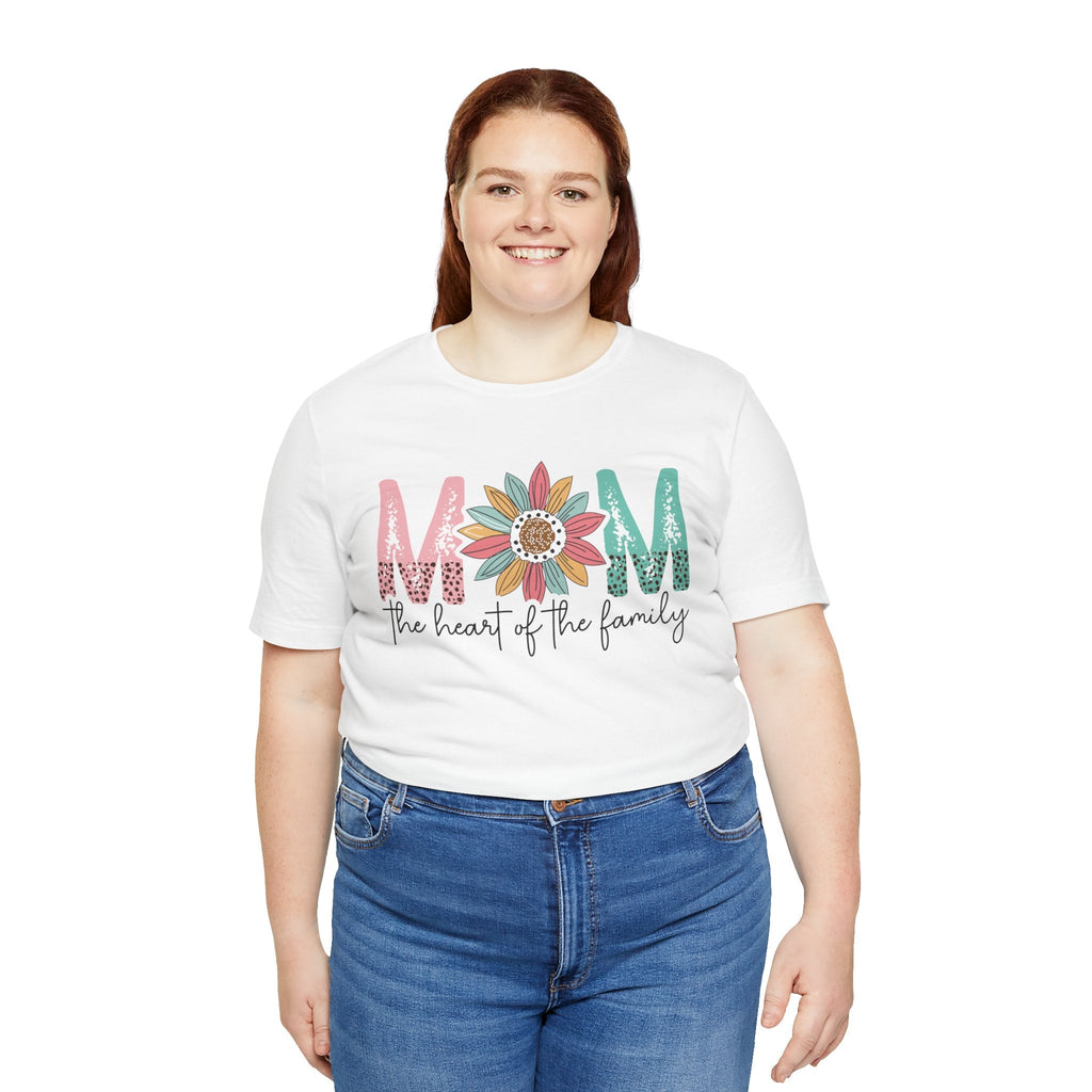Mom T-Shirt - Mom The Heart Of The Family | T-Shirt by atgodanddesigns