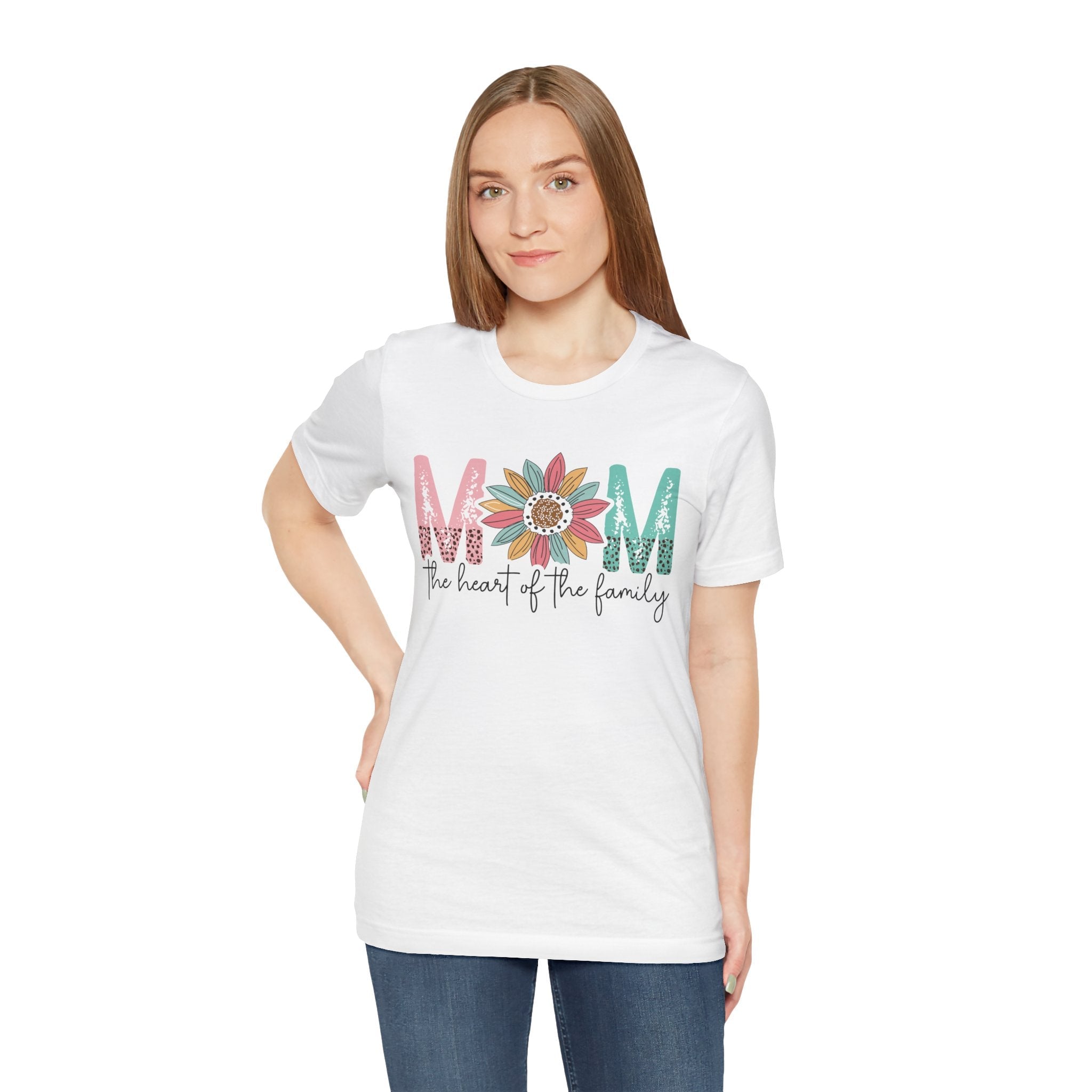 Mom T-Shirt - Mom The Heart Of The Family | T-Shirt by atgodanddesigns