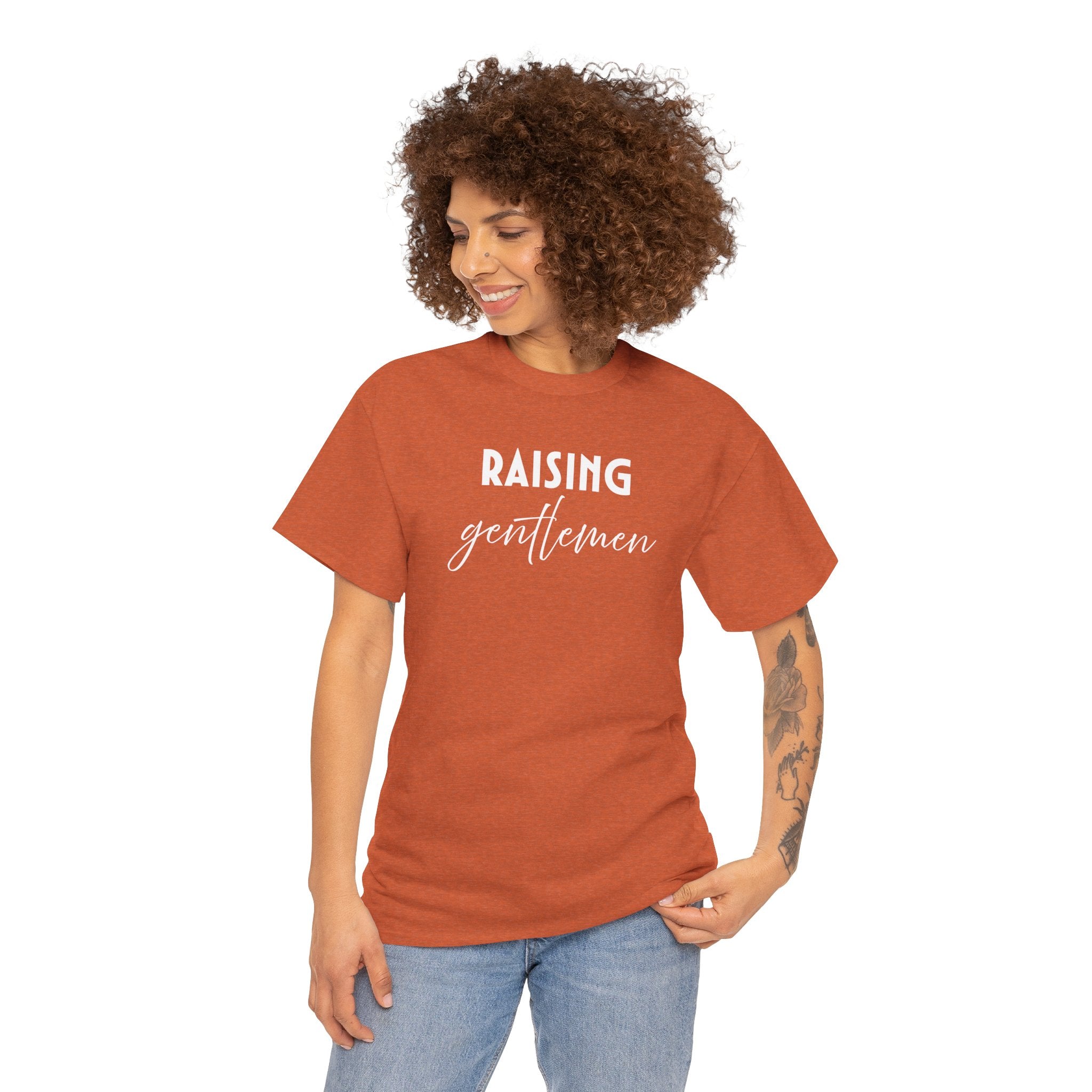 Mom T-Shirt - Raising Gentlemen | T-Shirt by atgodanddesigns