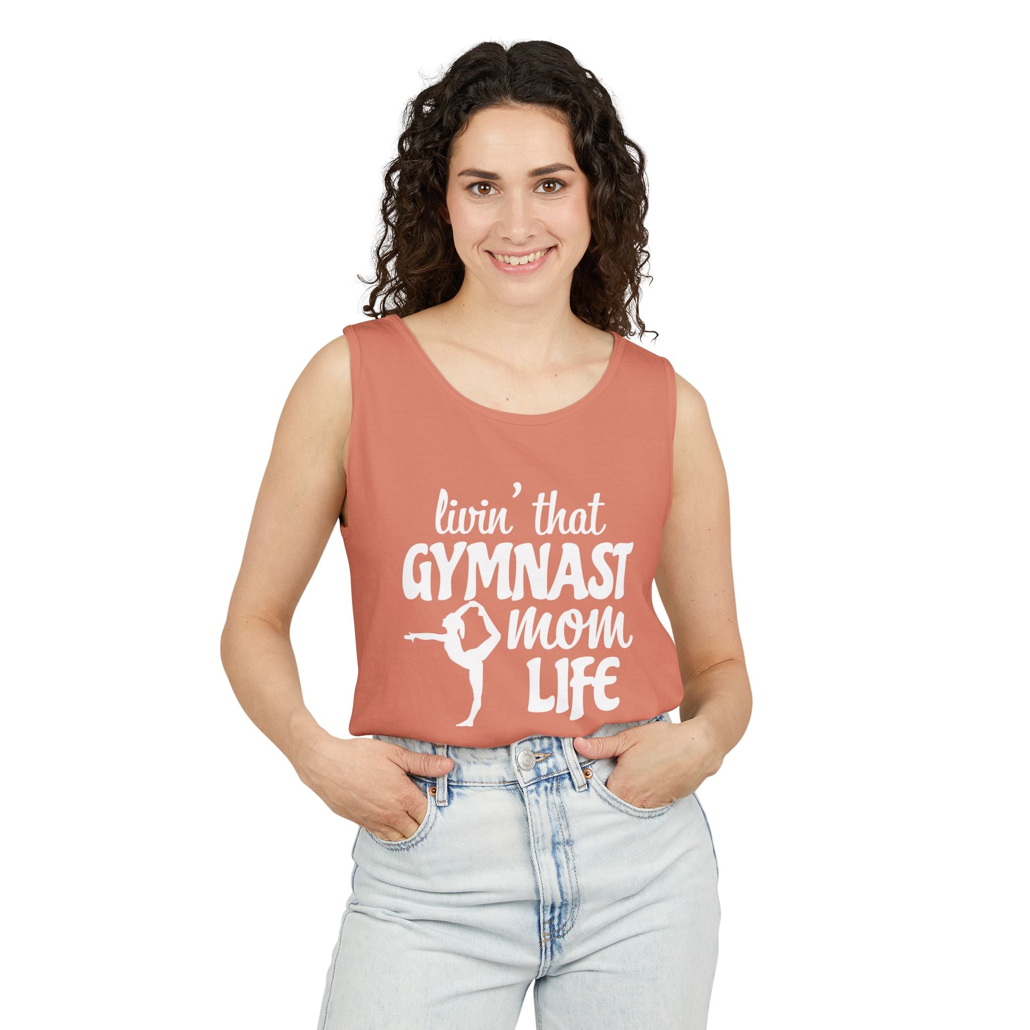 Mom Tank Top - Livin' That Gymnastics Mom Life | Tank Top by atgodanddesigns