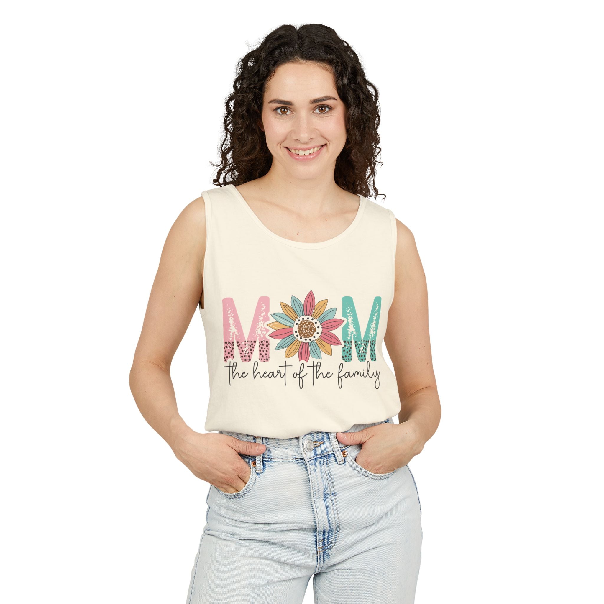 Mom Tank Top - Mom The Heart Of The Family | Tank Top by atgodanddesigns