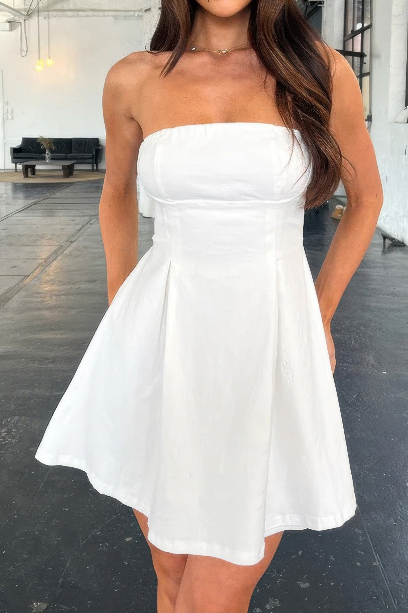Off Shoulder Elegant Tube Cuff A Swing Short Dress | by atgodanddesigns