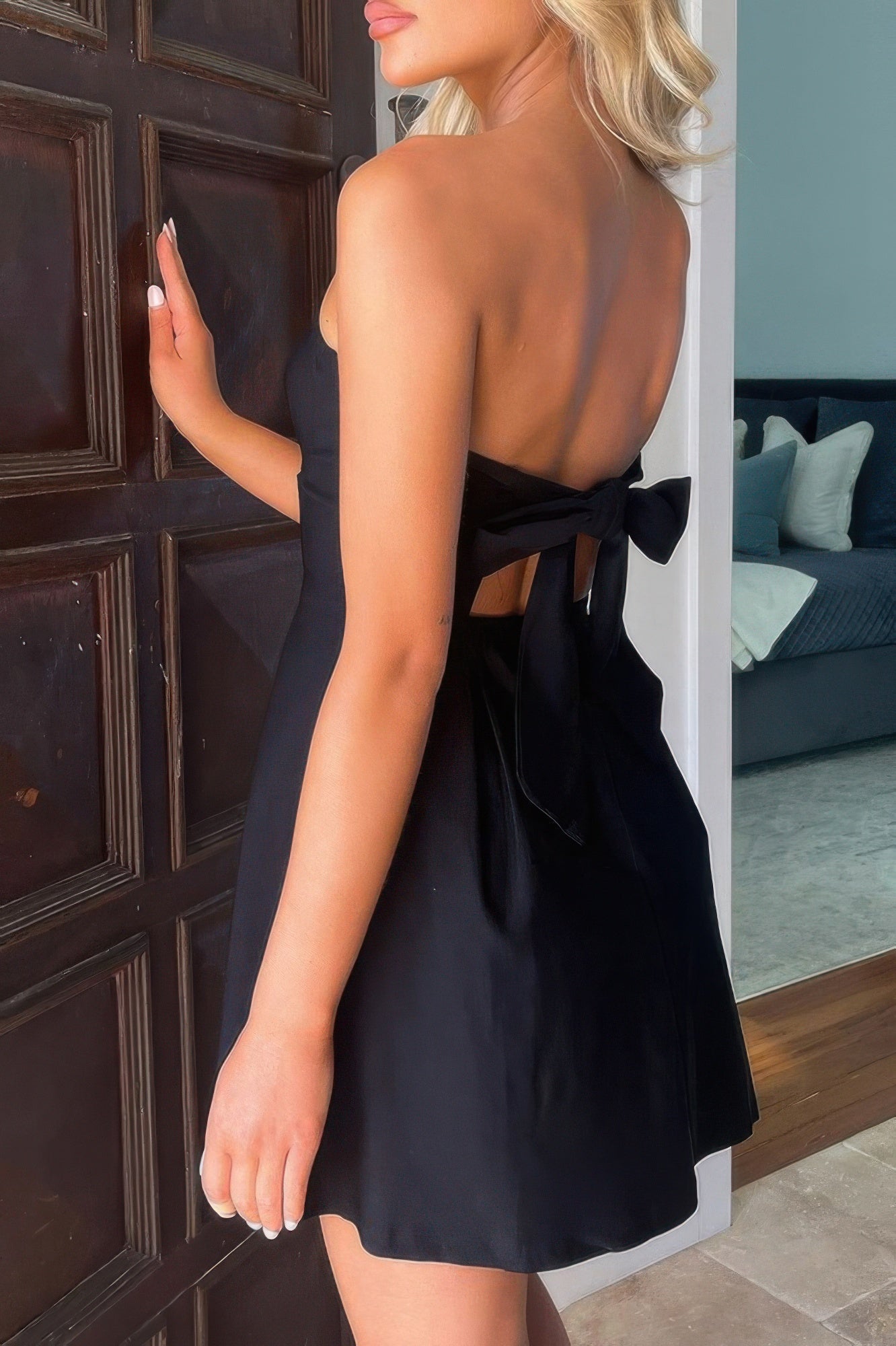 Off Shoulder Elegant Tube Cuff A Swing Short Dress | by atgodanddesigns