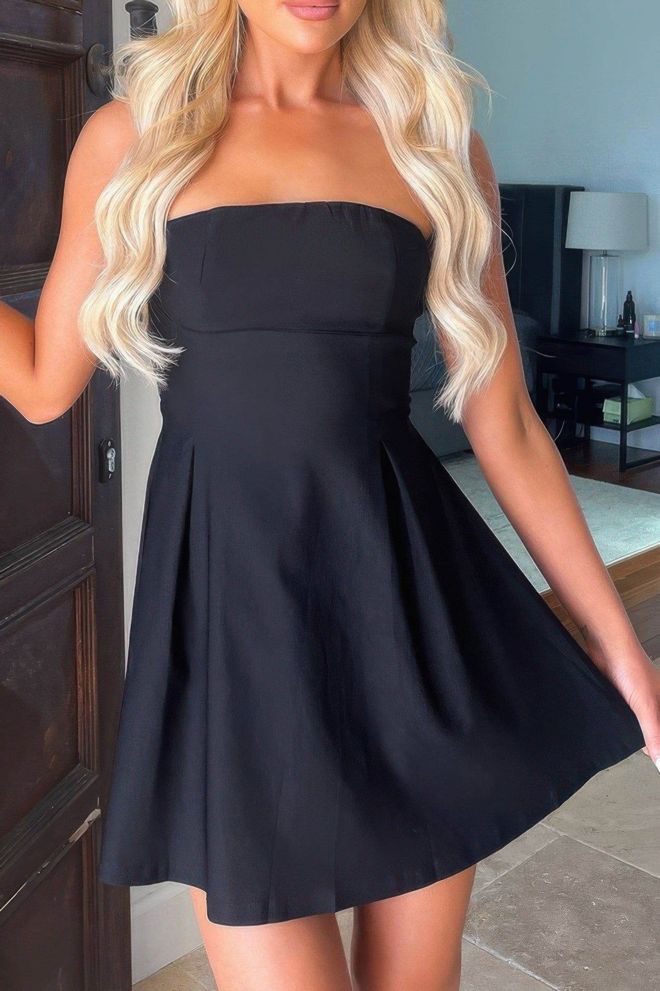 Off Shoulder Elegant Tube Cuff A Swing Short Dress | by atgodanddesigns