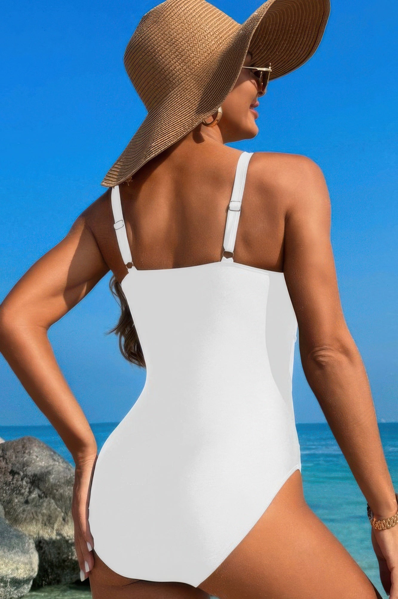 One Piece Color Block Lace High Cut Swimsuit | by atgodanddesigns