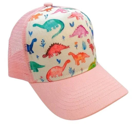 Pink Dinosaur Trucker Hat | Trucker Hat by atgodanddesigns
