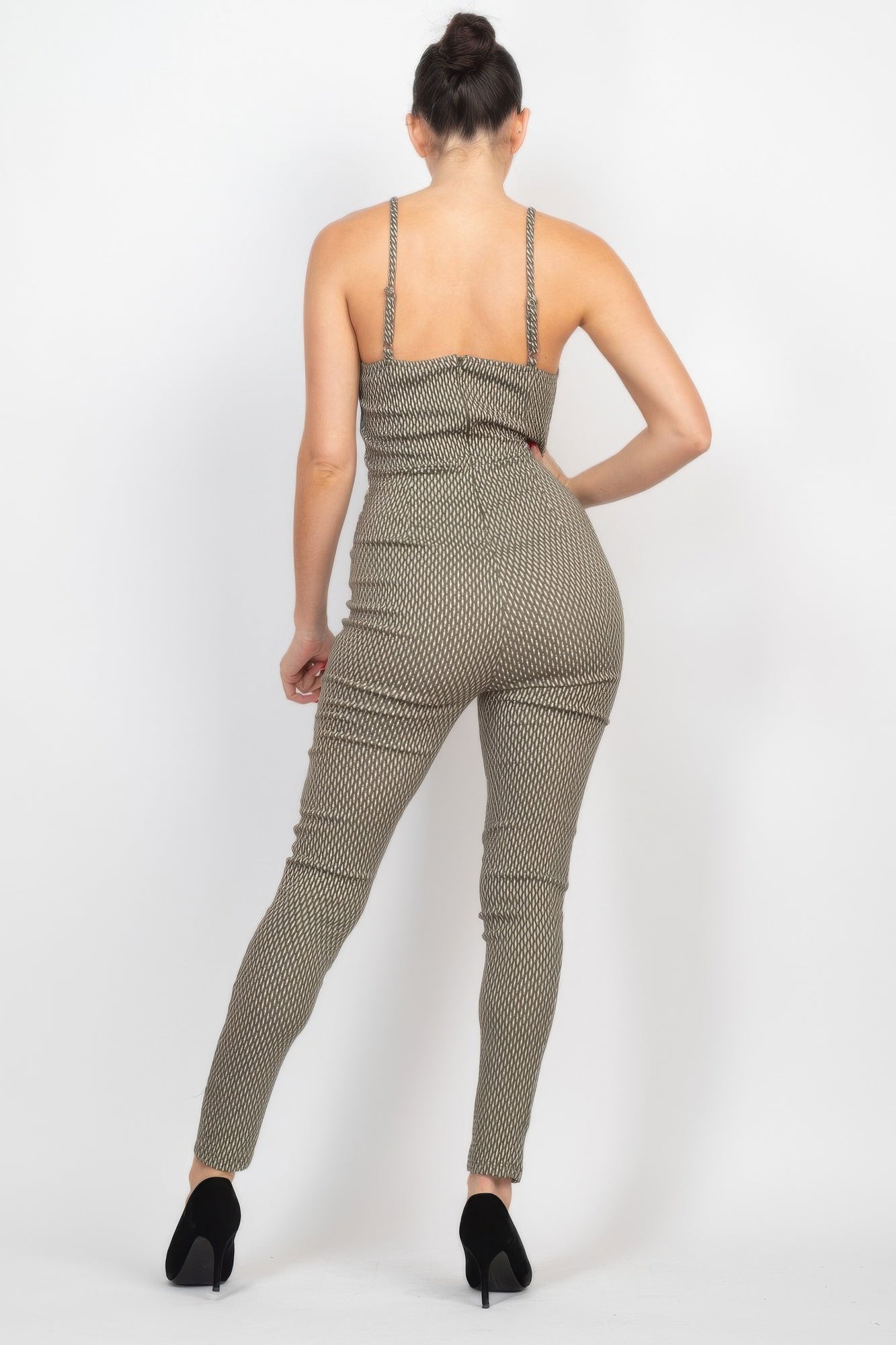 Plaid Sleeveless Zippered Jumpsuit | by atgodanddesigns