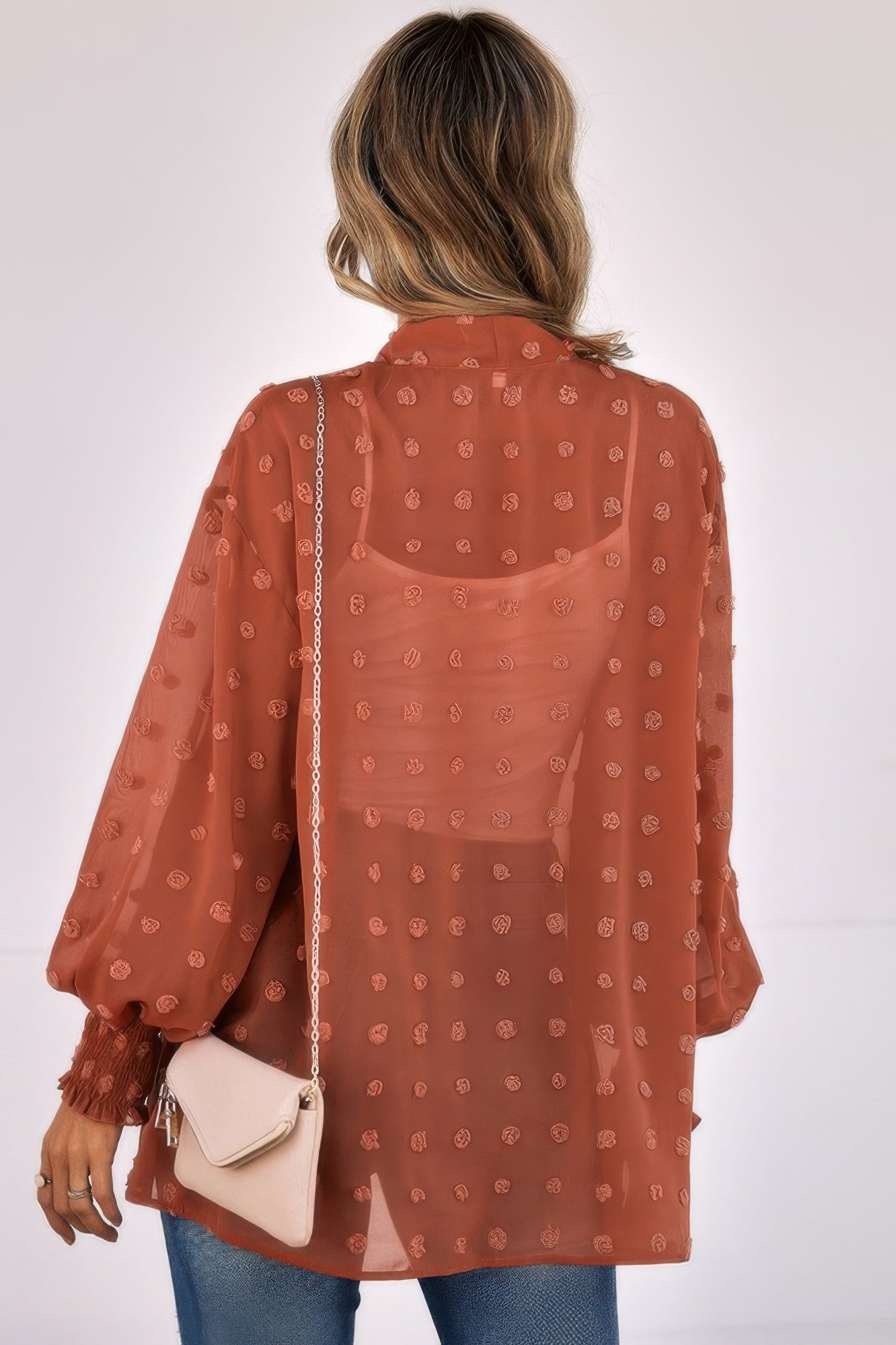Polka Dot Kimono Loose Front Open Top | by atgodanddesigns