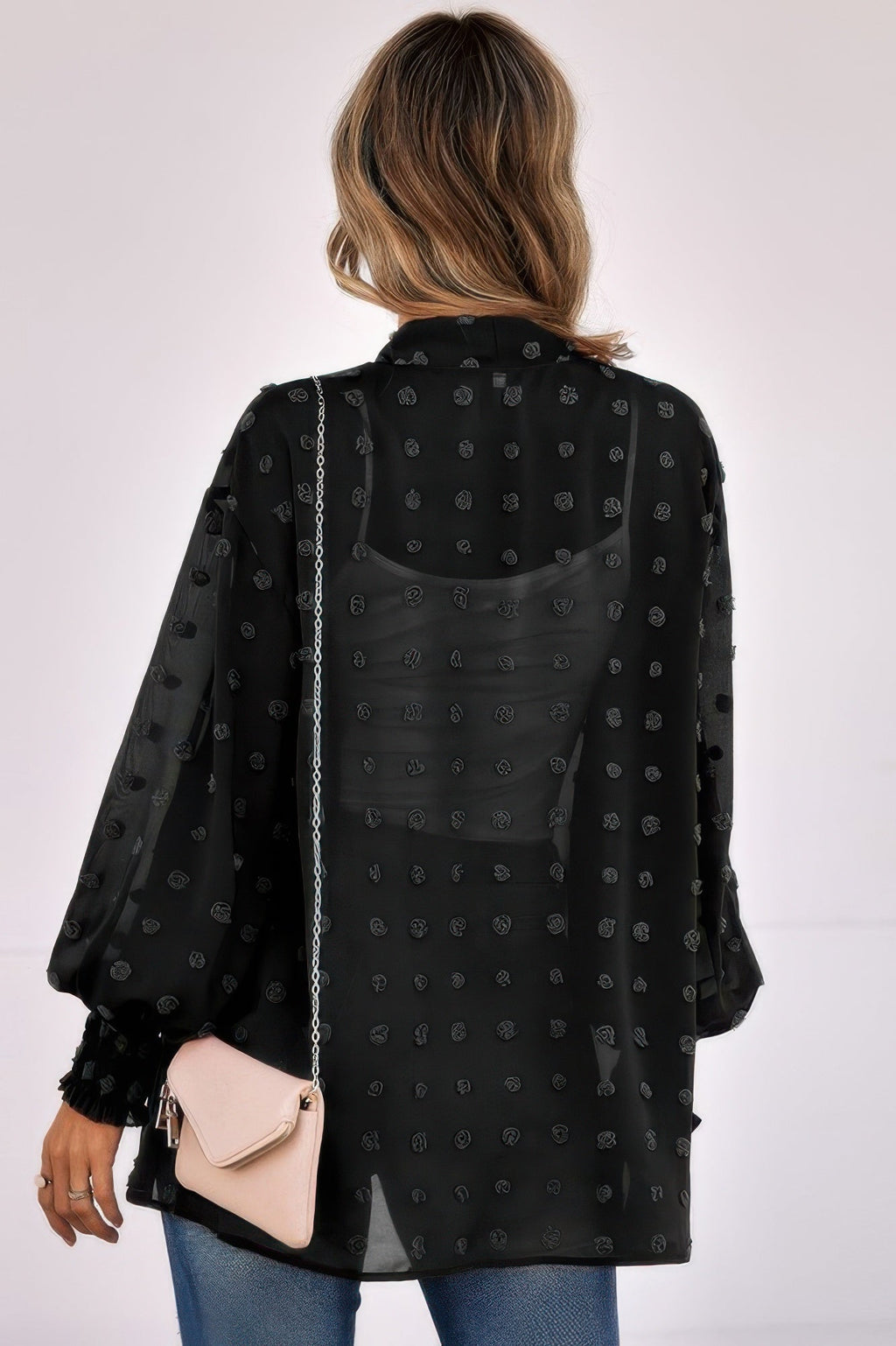 Polka Dot Kimono Loose Front Open Top | by atgodanddesigns