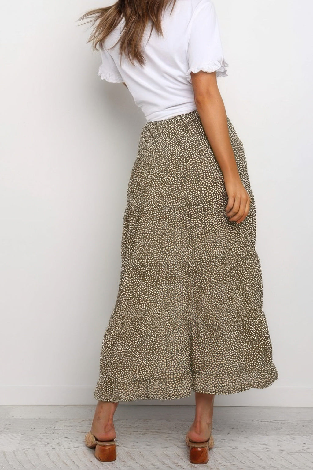 Polka Dot Ruffled Maxi Skirts | by atgodanddesigns