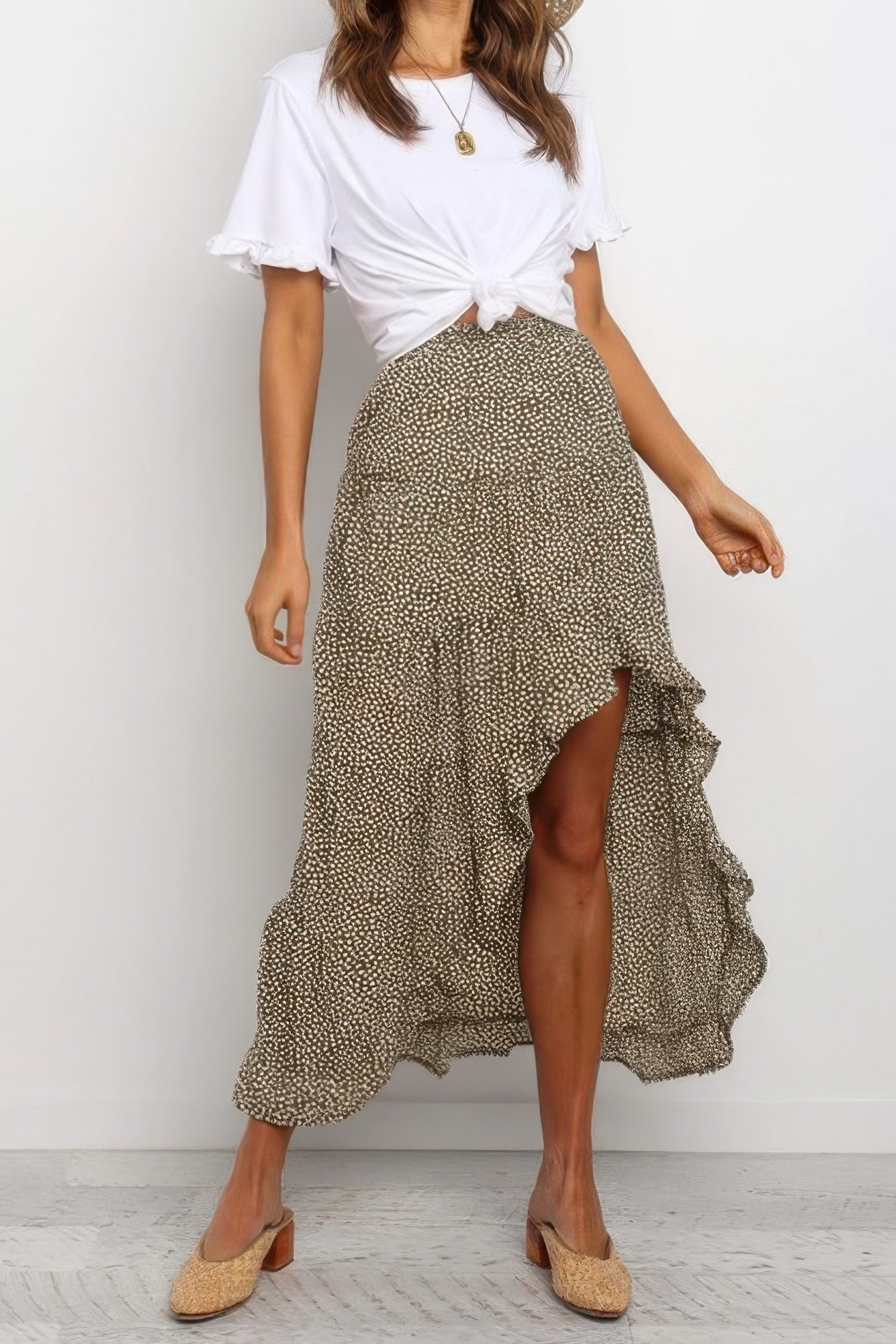 Polka Dot Ruffled Maxi Skirts | by atgodanddesigns