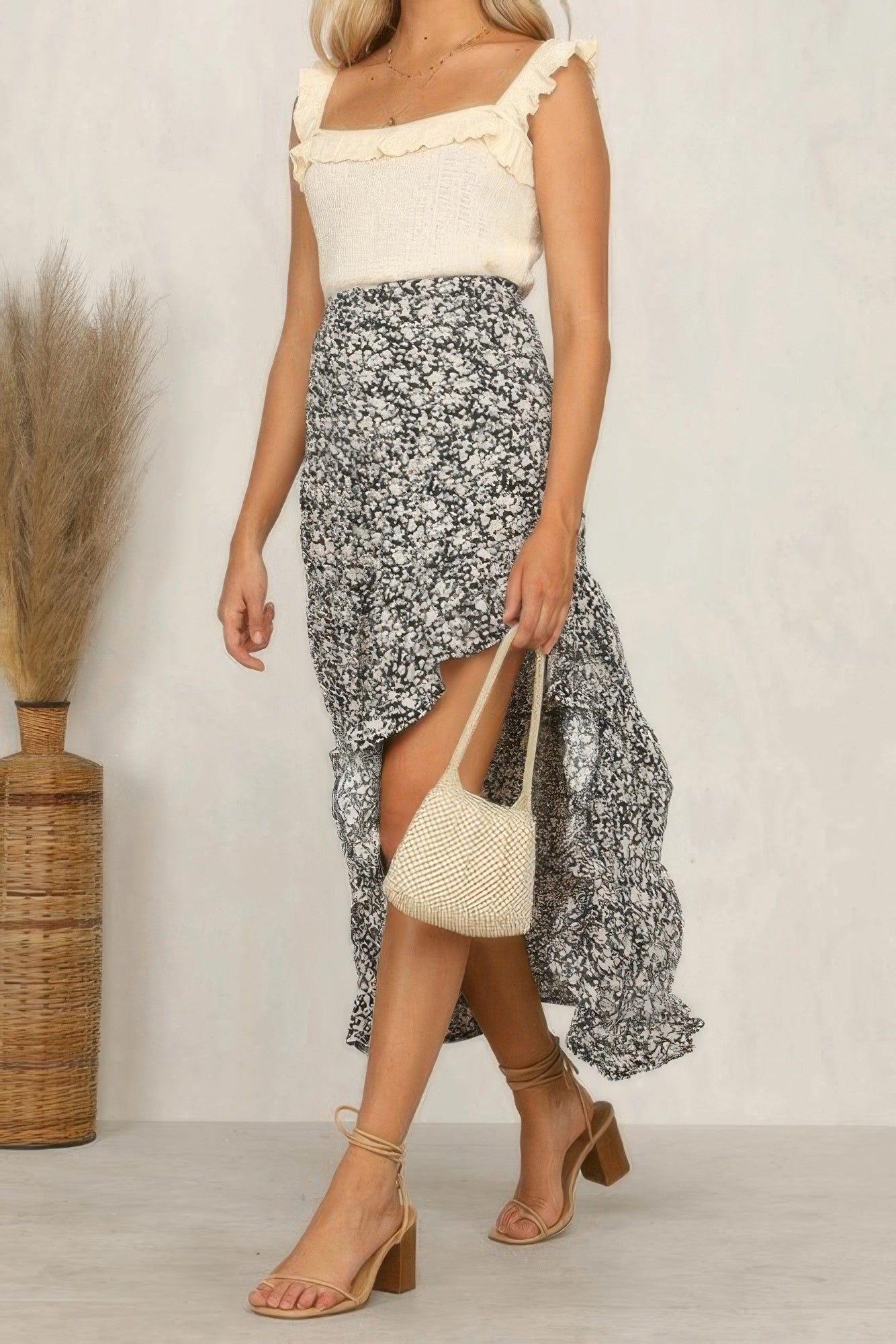 Polka Dot Ruffled Maxi Skirts | by atgodanddesigns