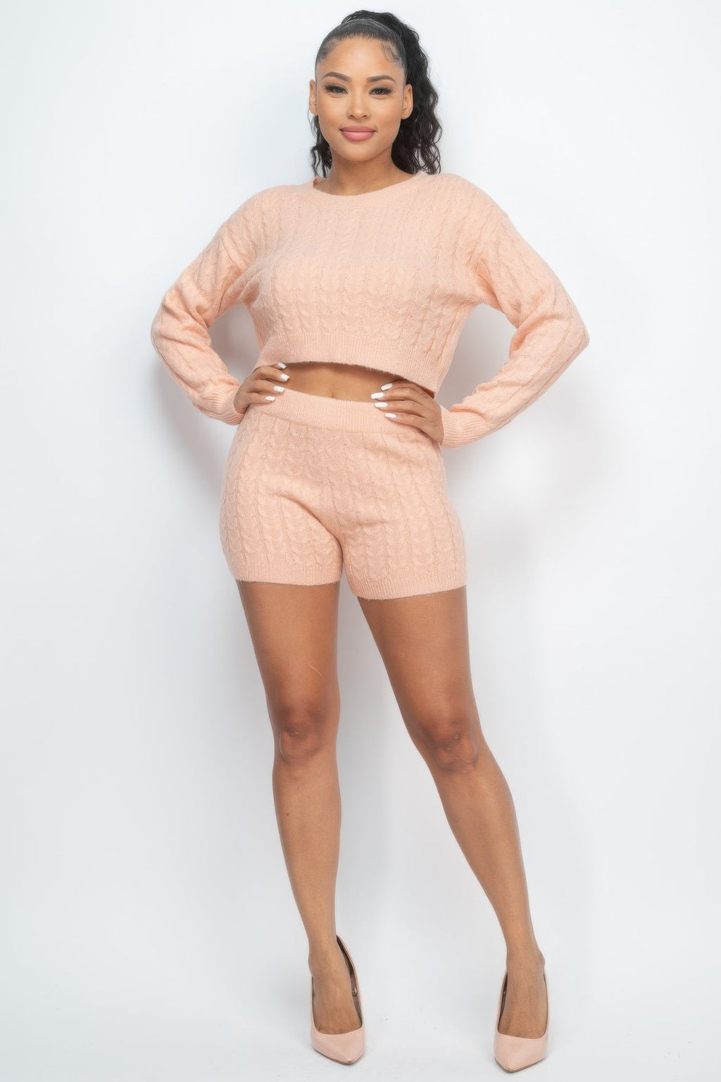 Ribbed Crop Top And Shorts Set | by atgodanddesigns