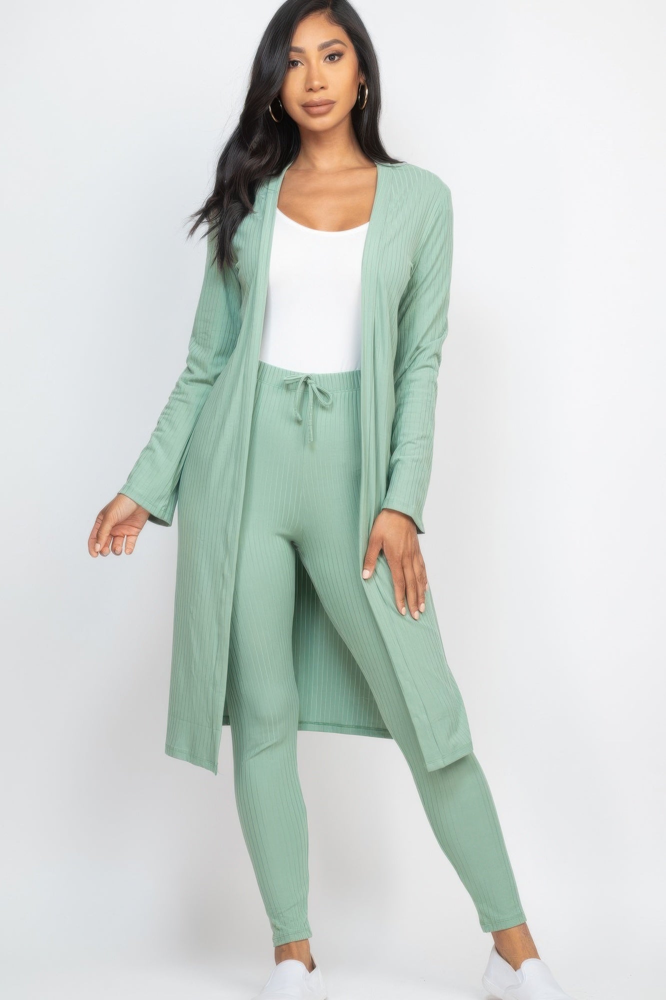 Ribbed Long Cardigan & Leggings Set | by atgodanddesigns